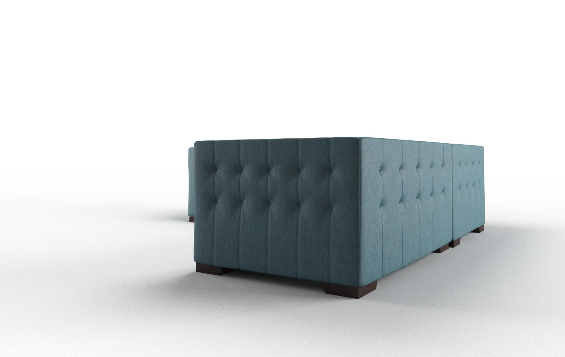 Palermo Cosmo Teal Sectional espresso legs 4