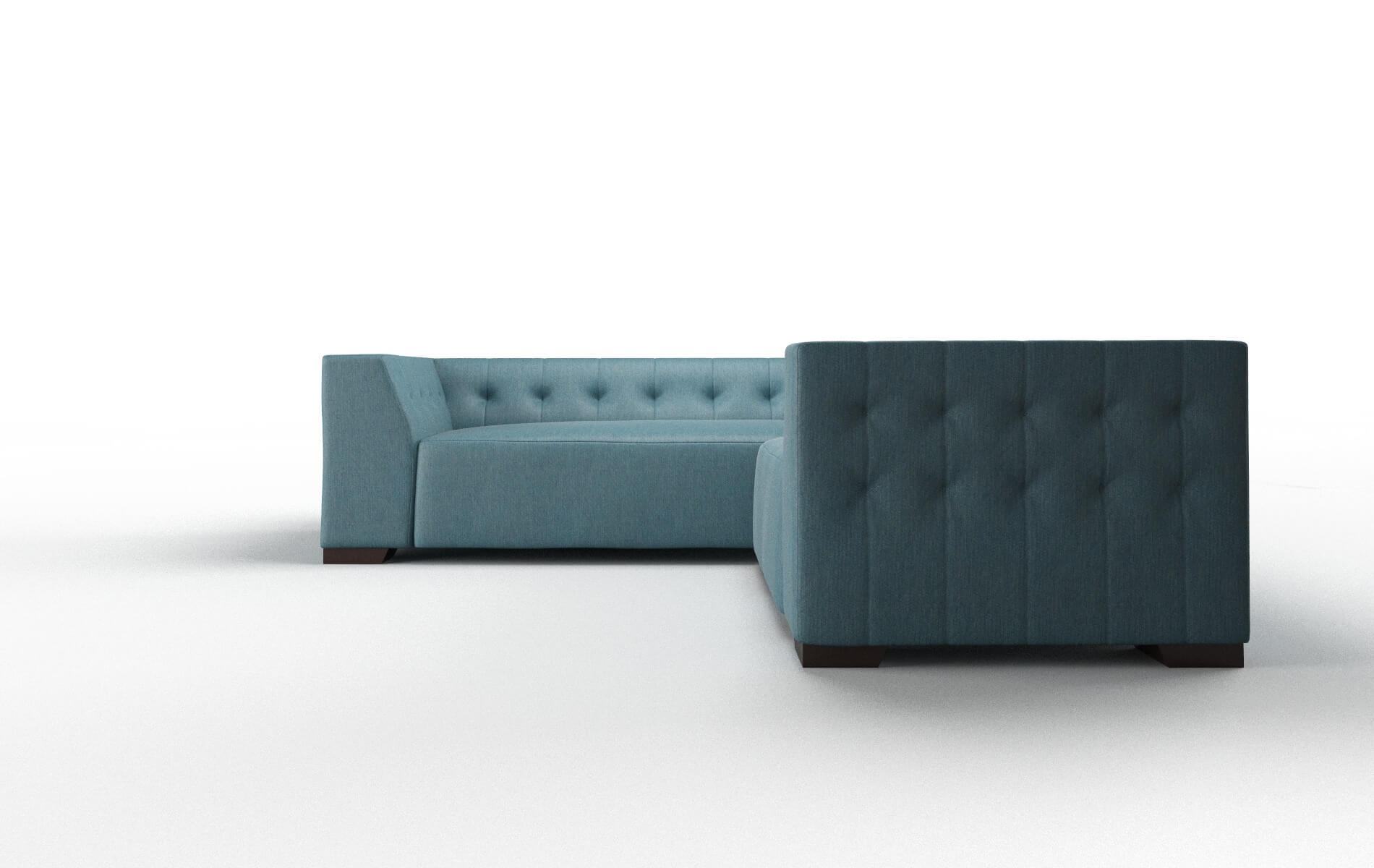 Palermo Cosmo Teal Sectional espresso legs 5