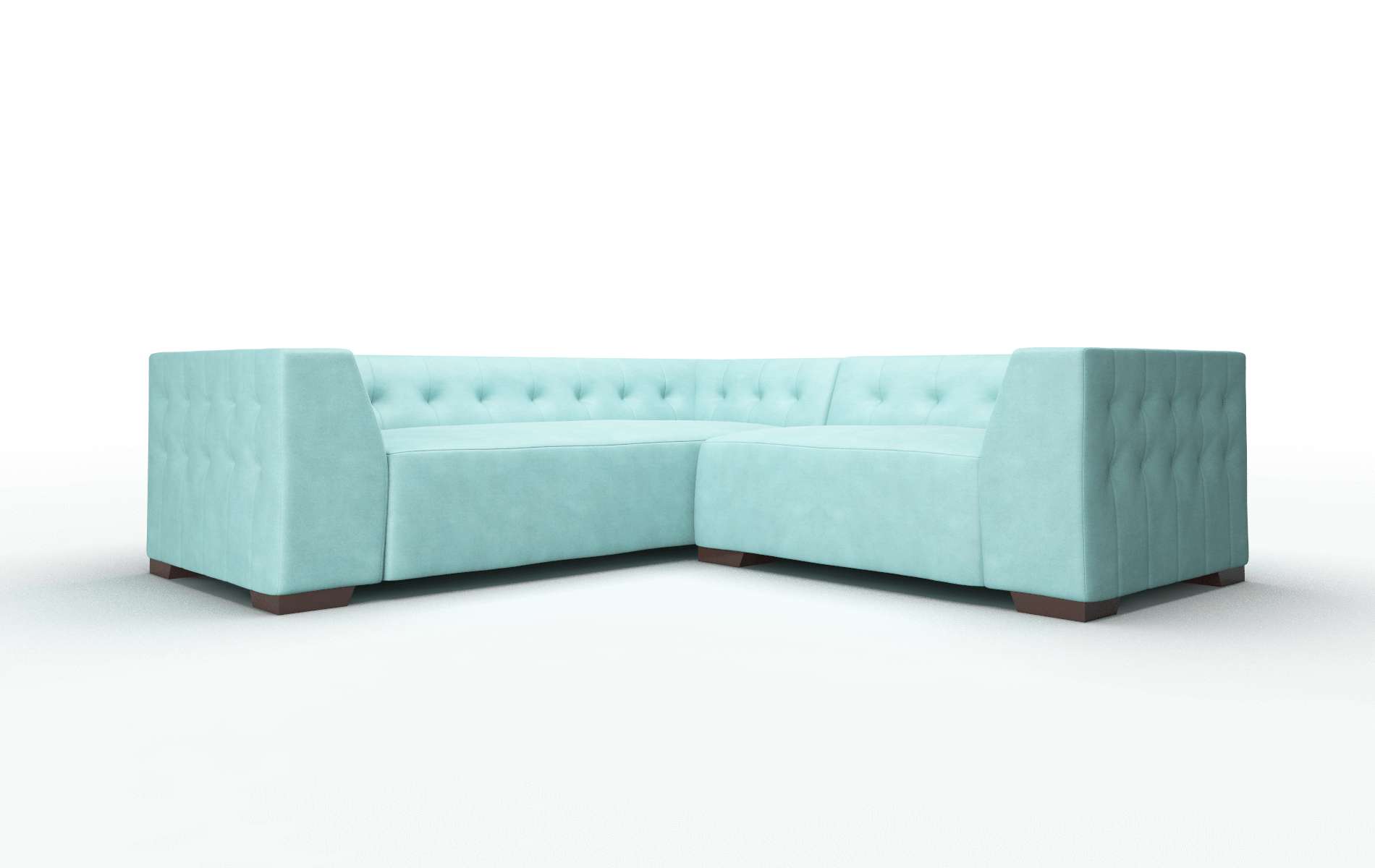 Palermo Curious Turquoise Sectional espresso legs