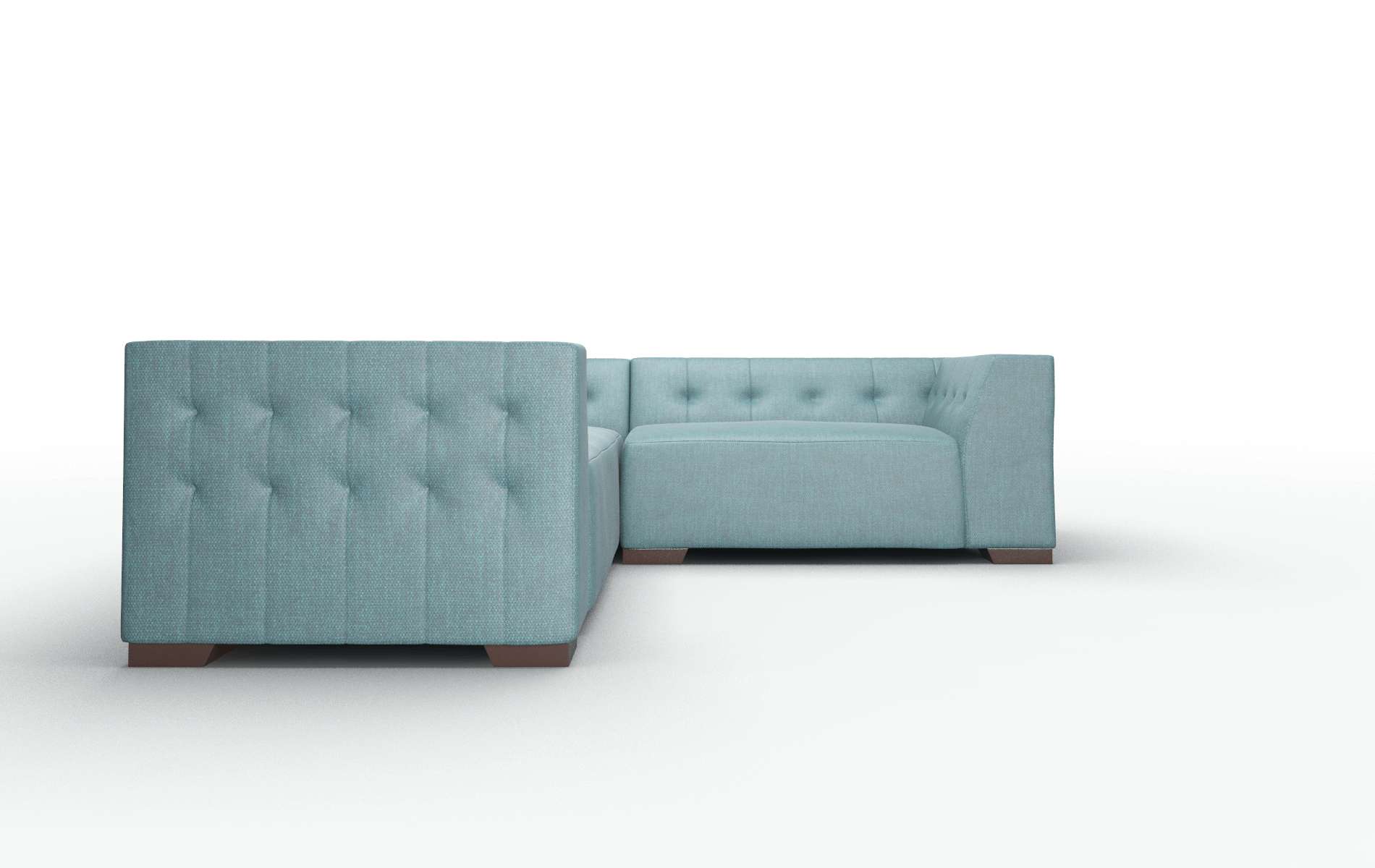 Palermo Elliot Teal Sectional espresso legs 2