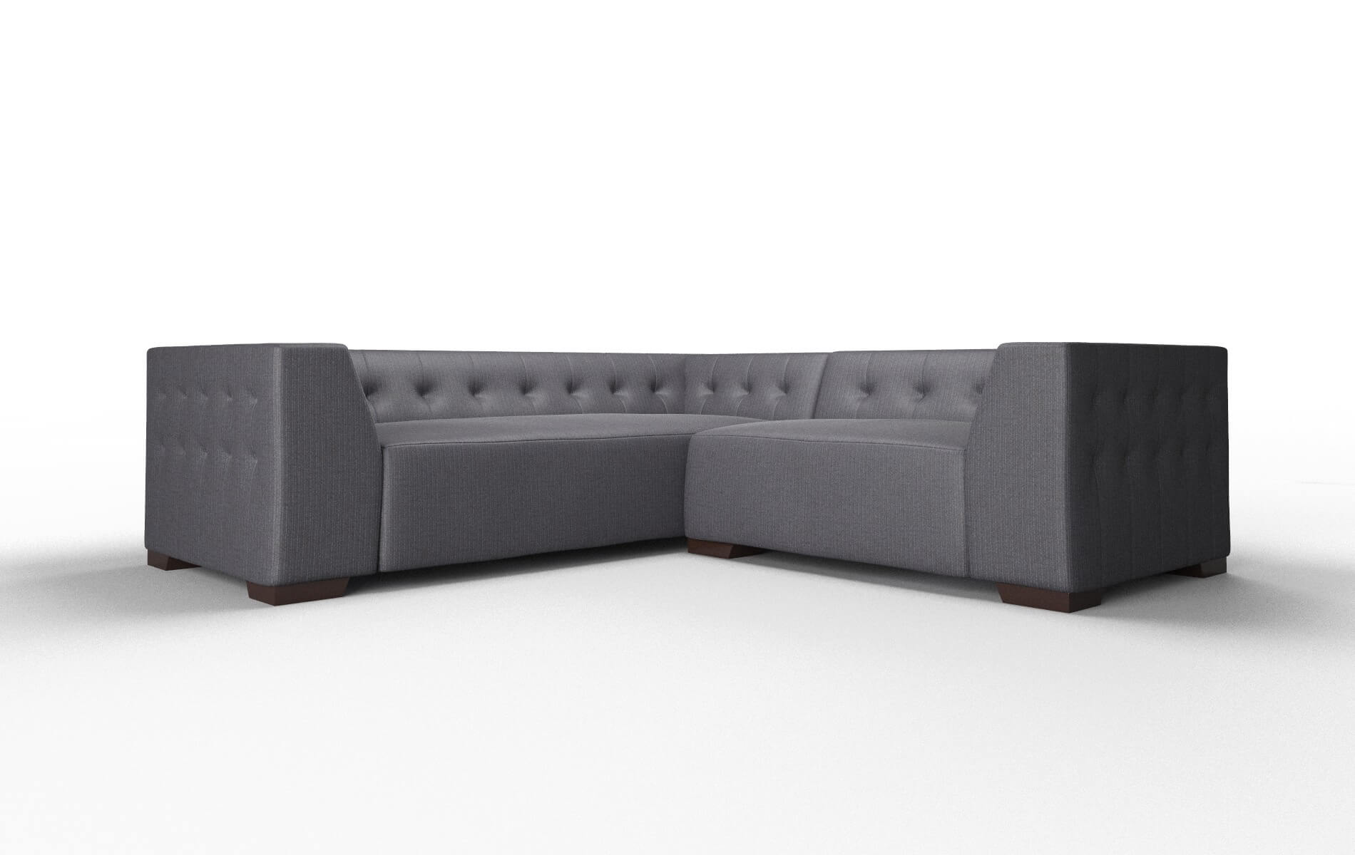 Palermo Parker Charcoal Sectional espresso legs