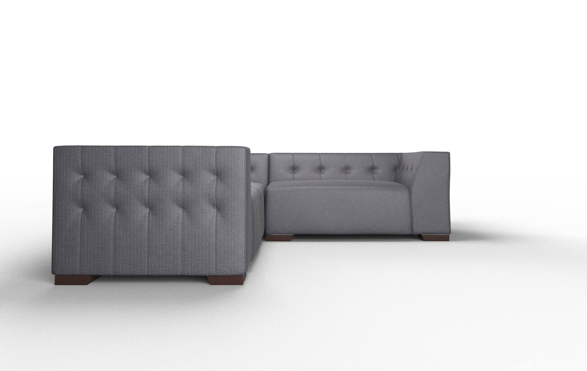 Palermo Parker Charcoal Sectional espresso legs 2
