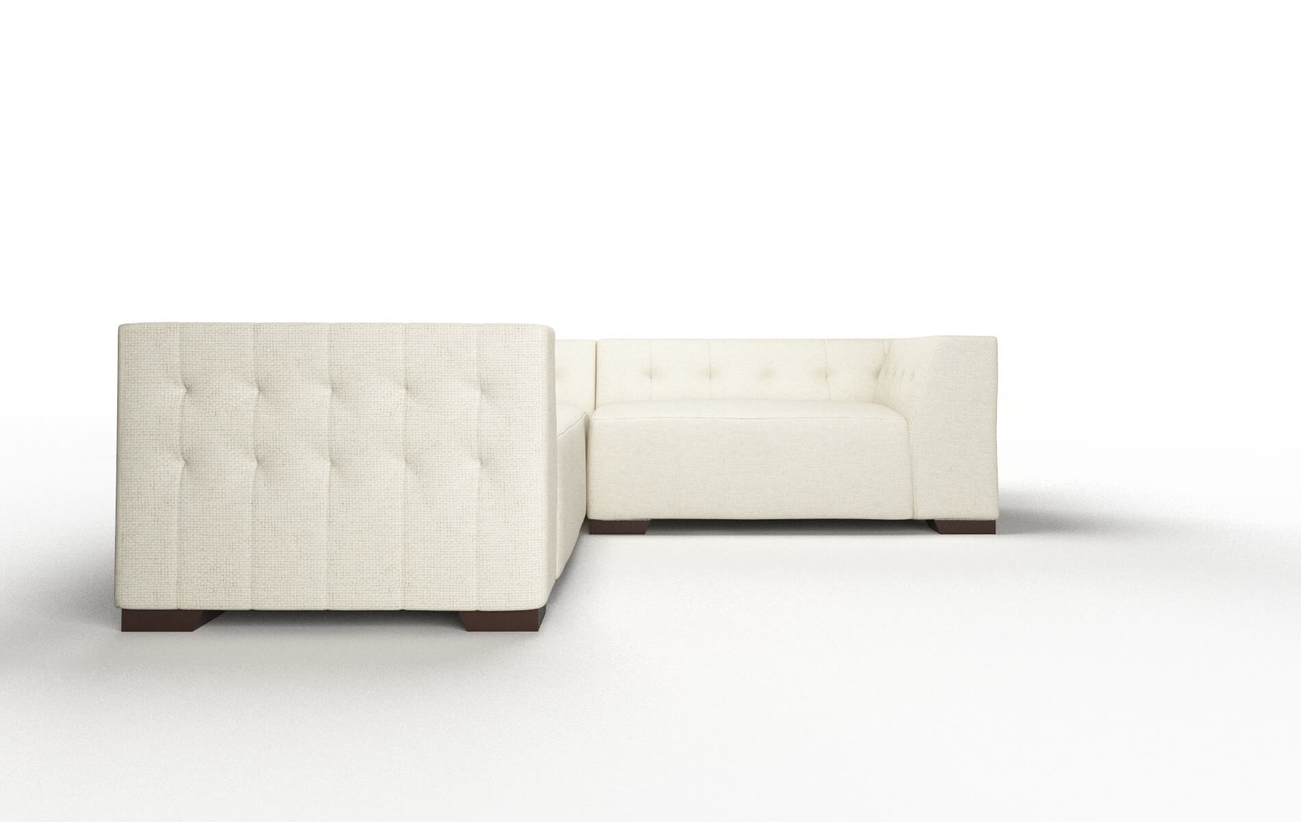Palermo Phoenix Ivory Sectional espresso legs 2
