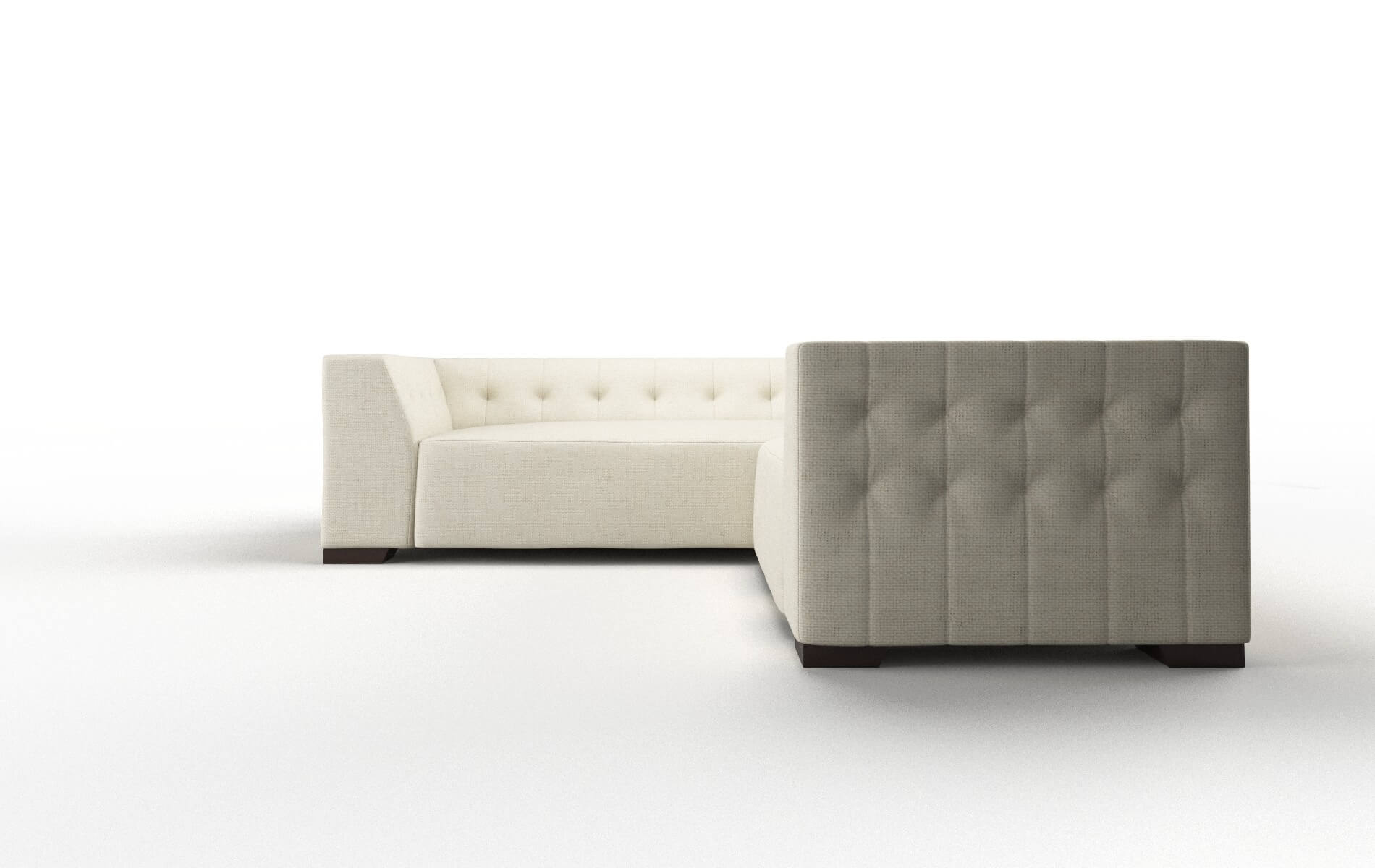 Palermo Phoenix Ivory Sectional espresso legs 5