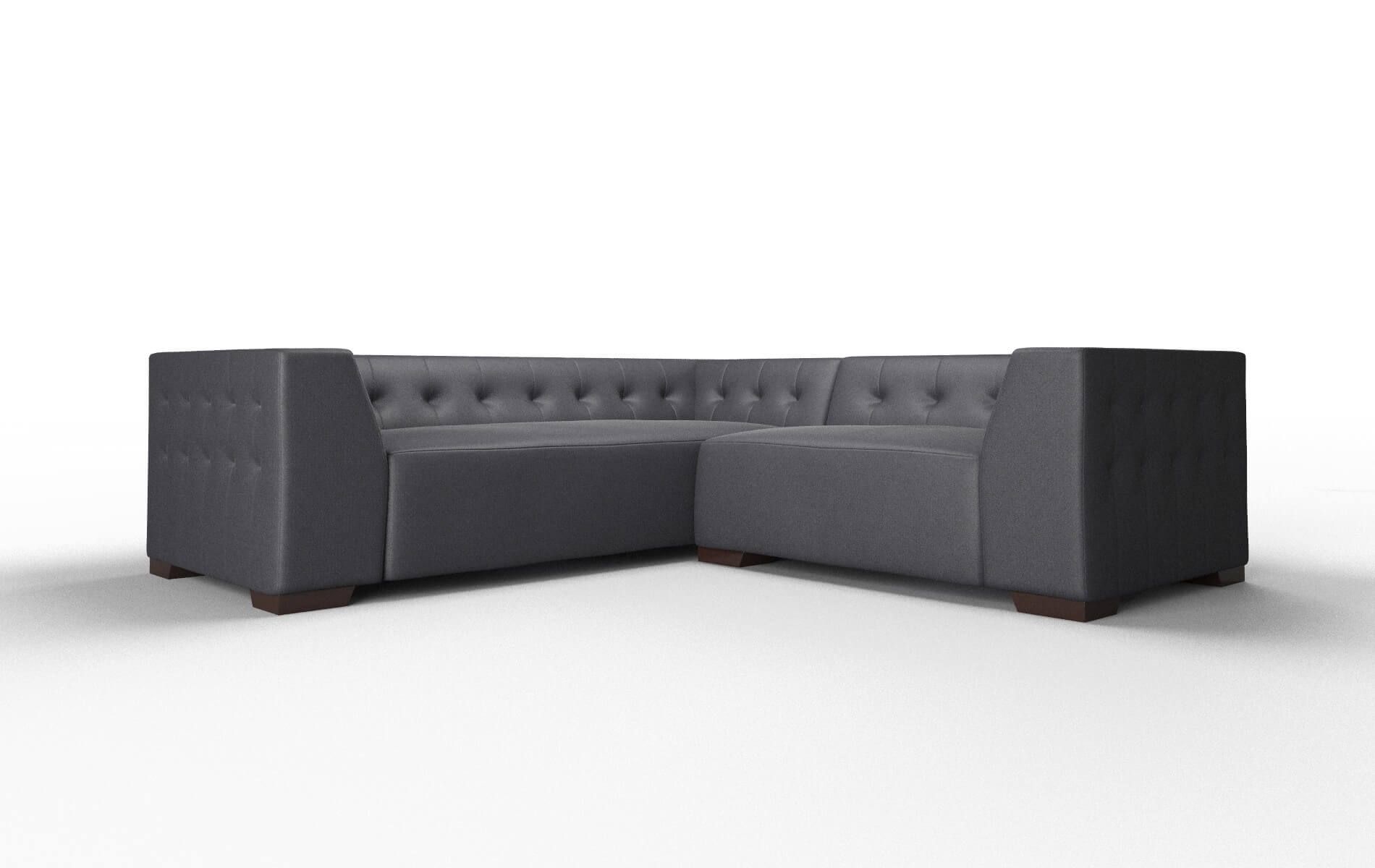 Palermo Redondo Navy Sectional espresso legs 1