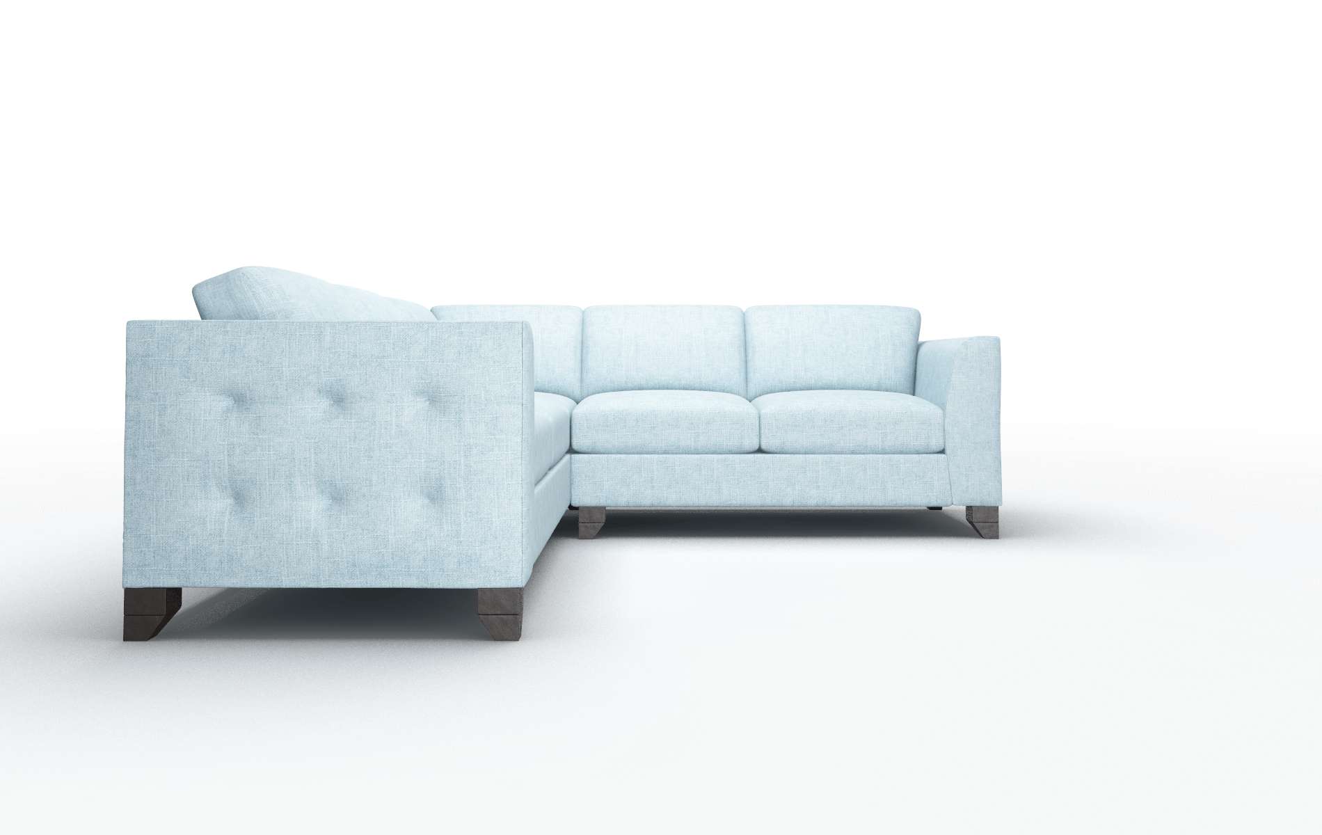 Paris Atlas Turquoise Sectional espresso legs 2