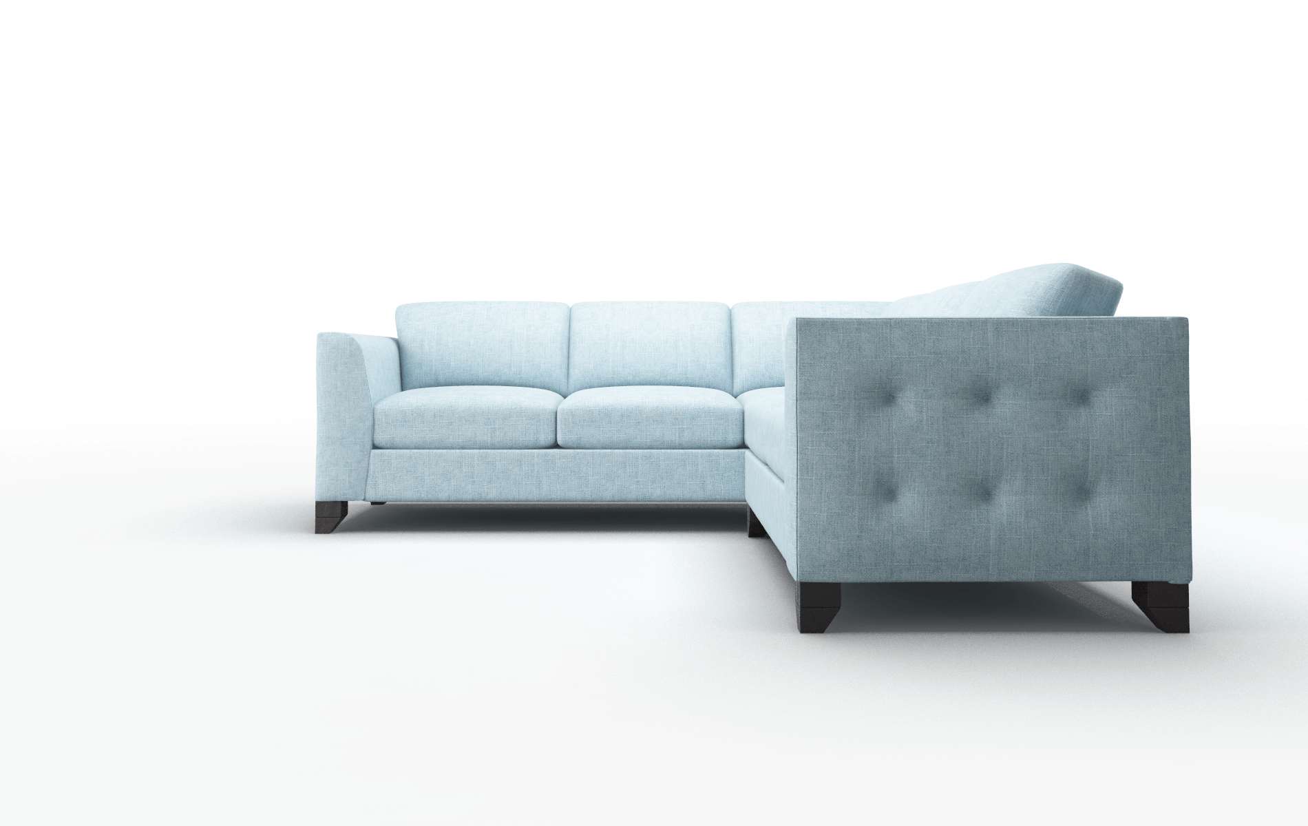 Paris Atlas Turquoise Sectional espresso legs 5