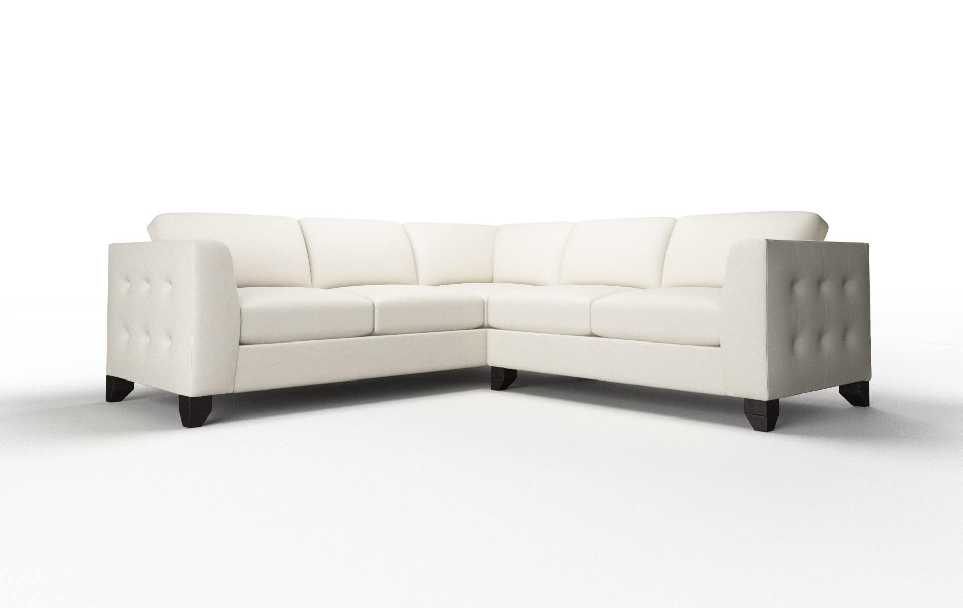 Paris Bungalow Ivory Sectional espresso legs 1