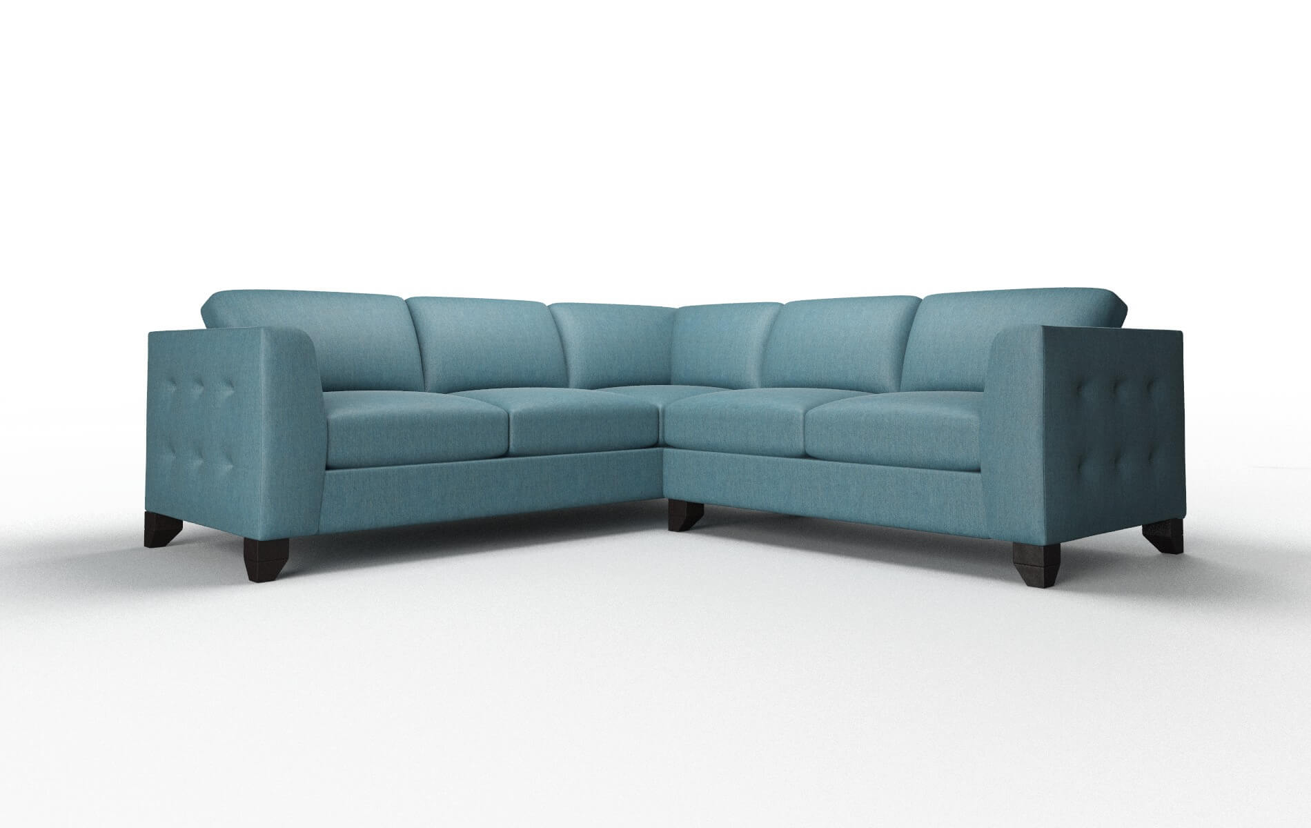 Paris Cosmo Teal Sectional espresso legs 1