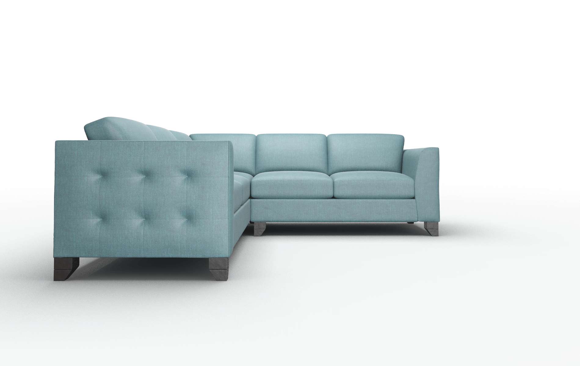 Paris Elliot Teal Sectional espresso legs 2
