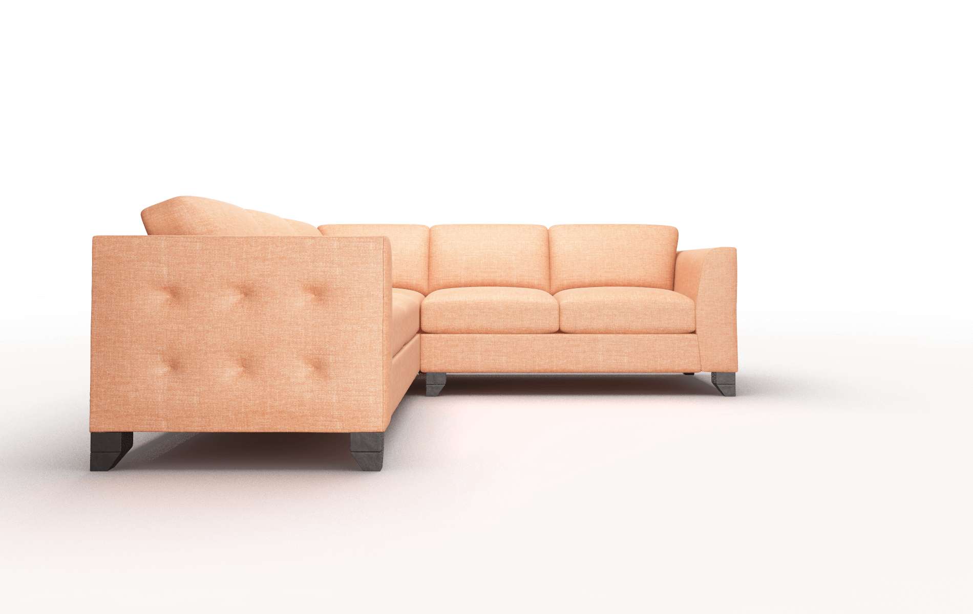 Paris Hepburn Appricot Sectional espresso legs 2