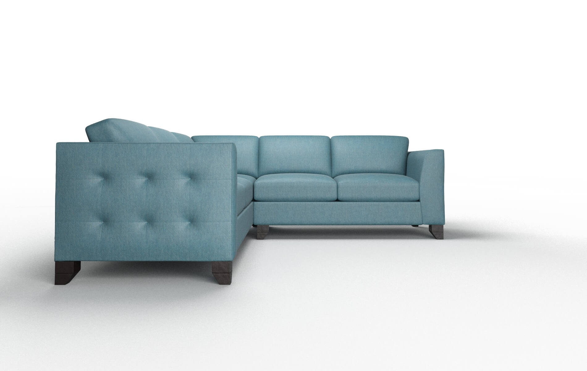 Paris Hepburn Teal Sectional espresso legs 2
