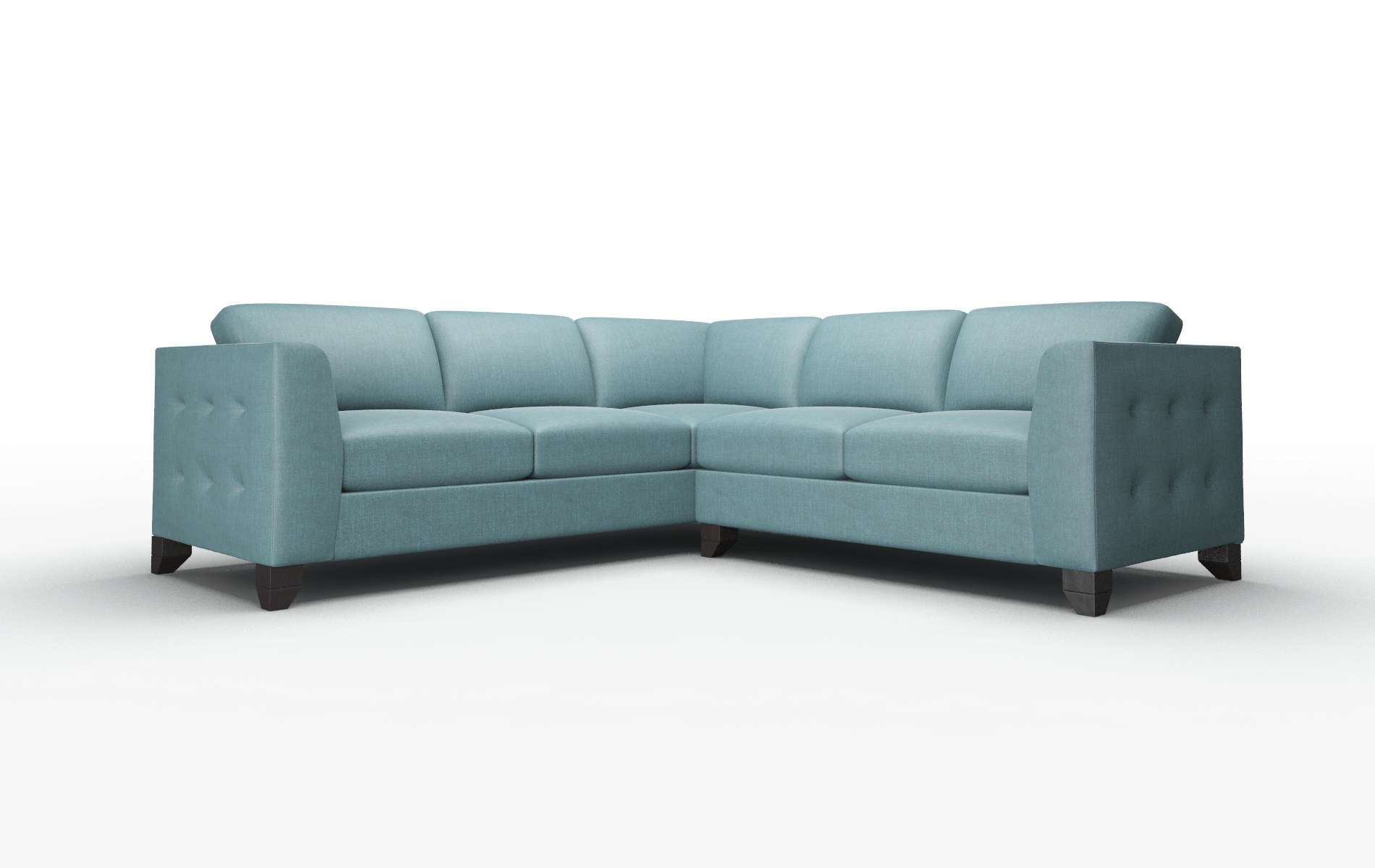 Paris Rocket peacock Sectional Espresso Legs  1