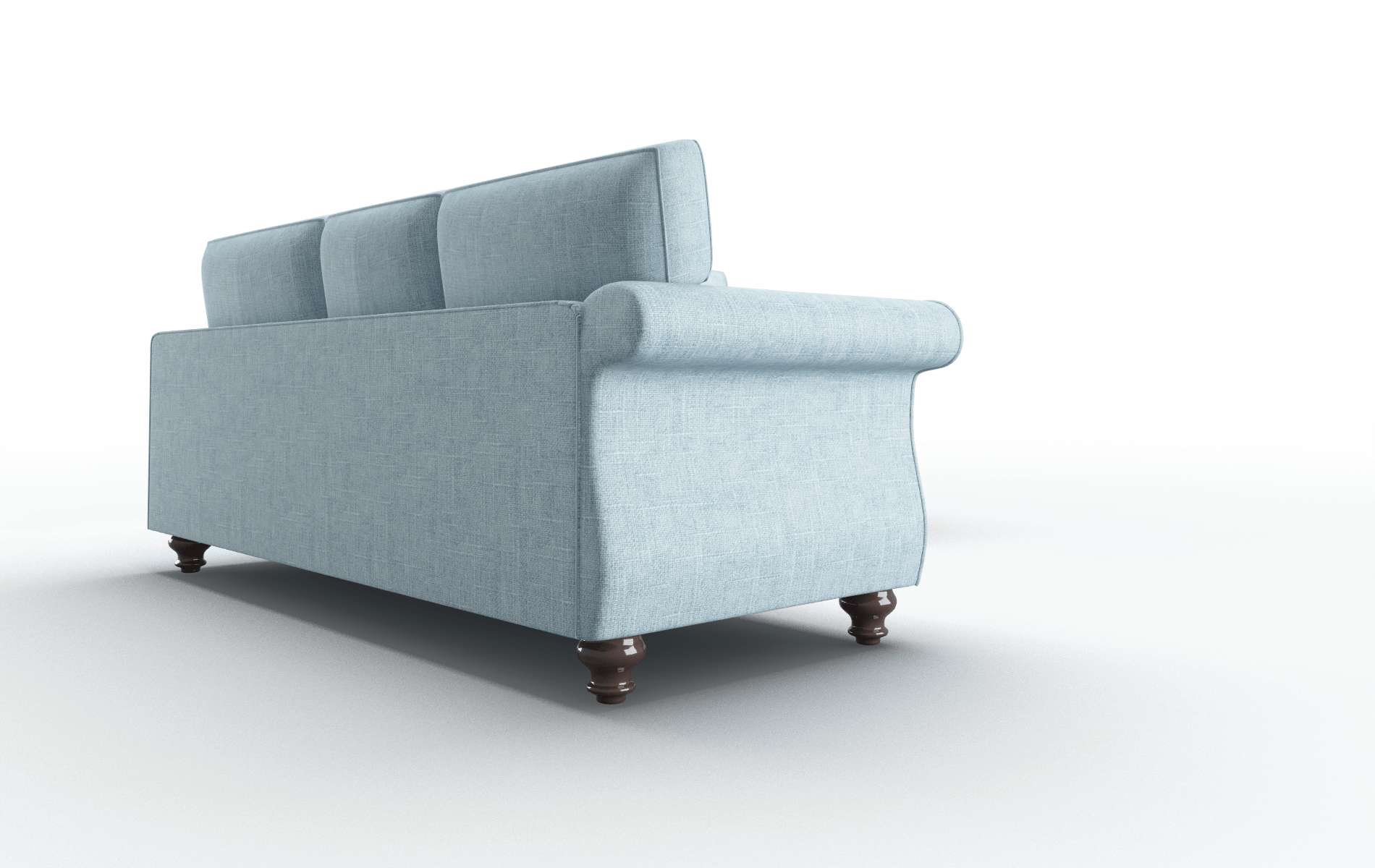 Pisa Atlas Turquoise Sectional espresso legs 3