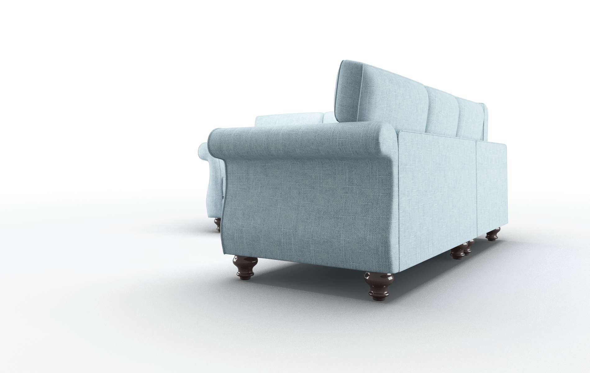Pisa Atlas Turquoise Sectional espresso legs 4