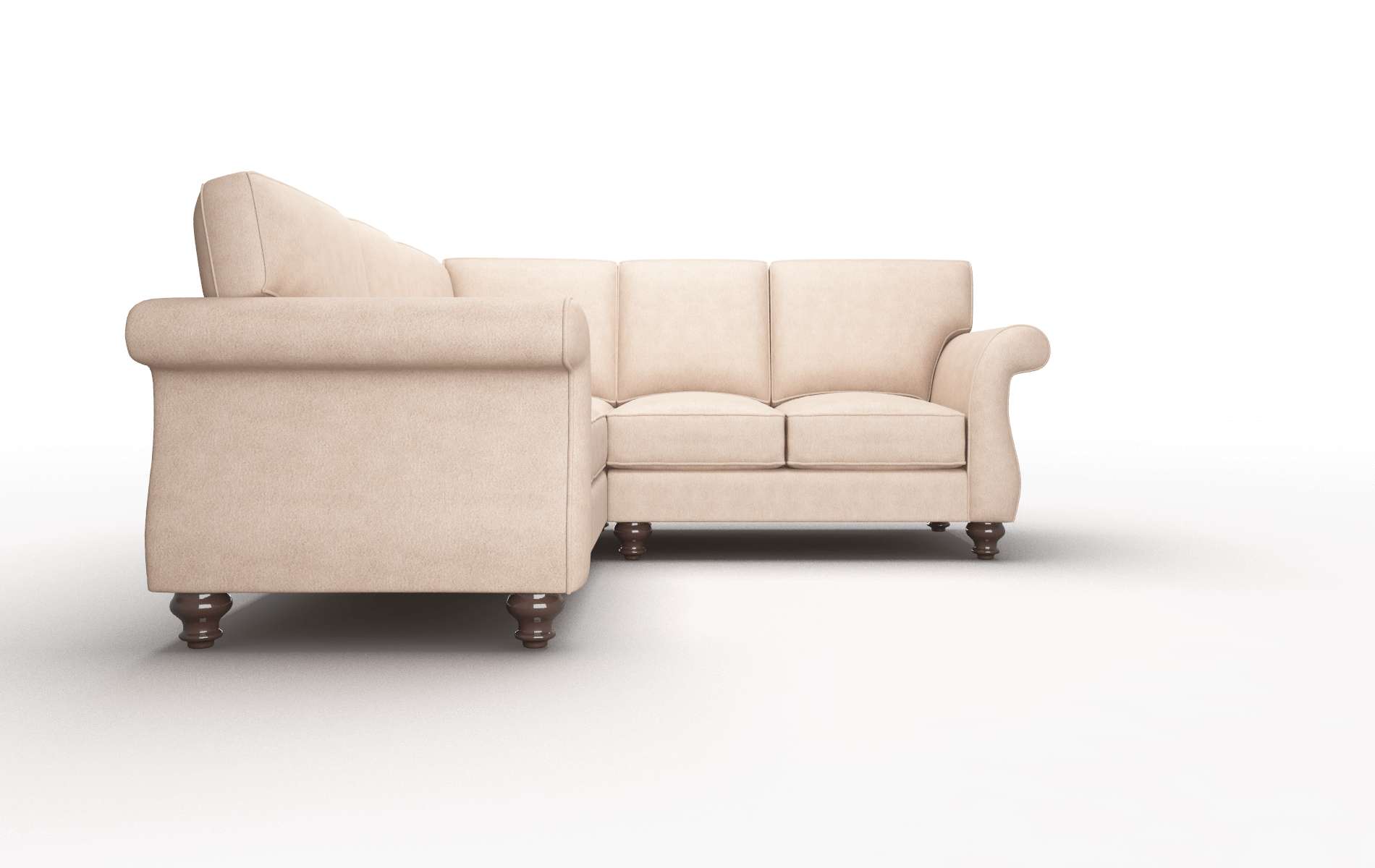 Pisa Bella Cocoa Sectional espresso legs 2