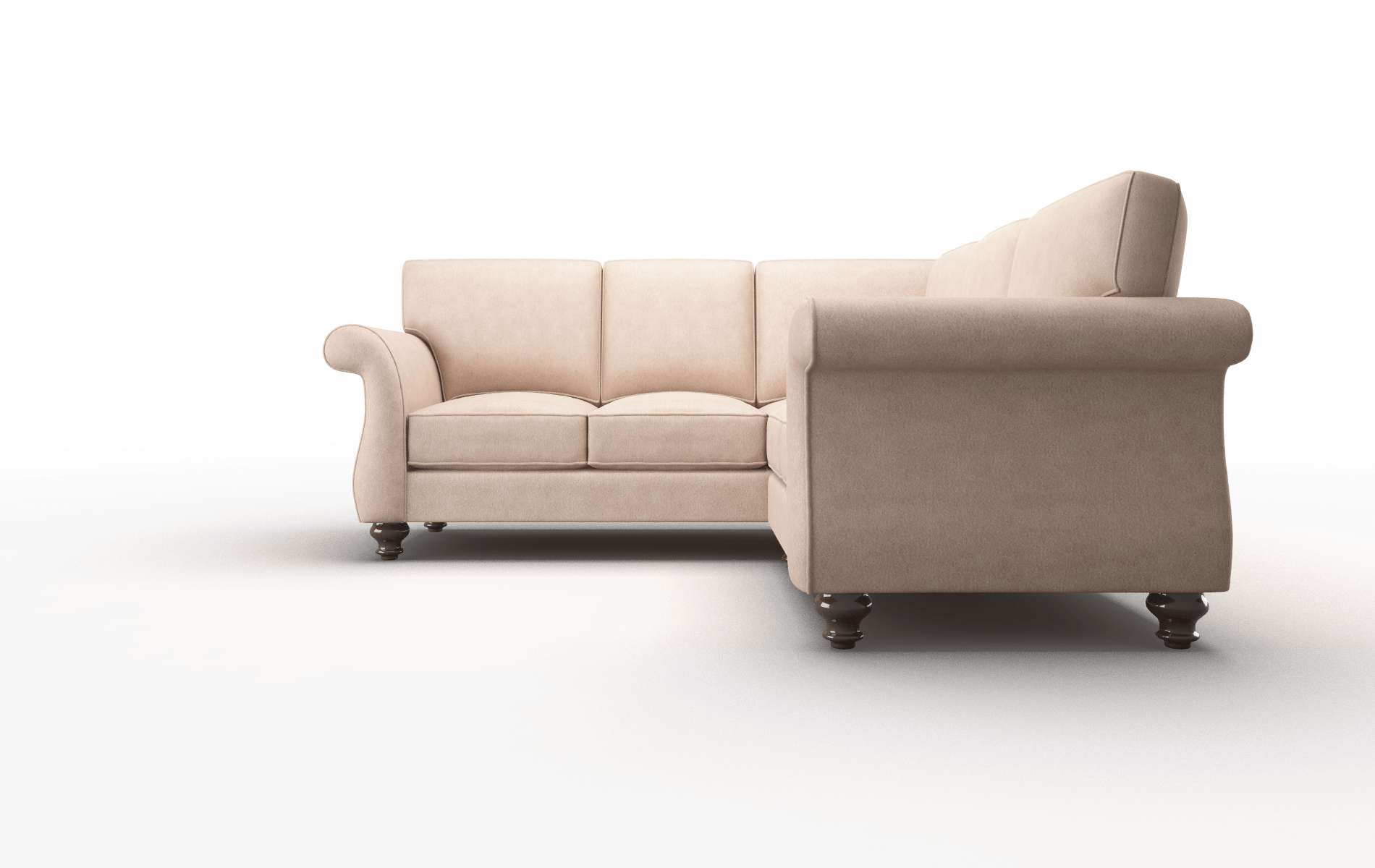 Pisa Bella Cocoa Sectional espresso legs 5