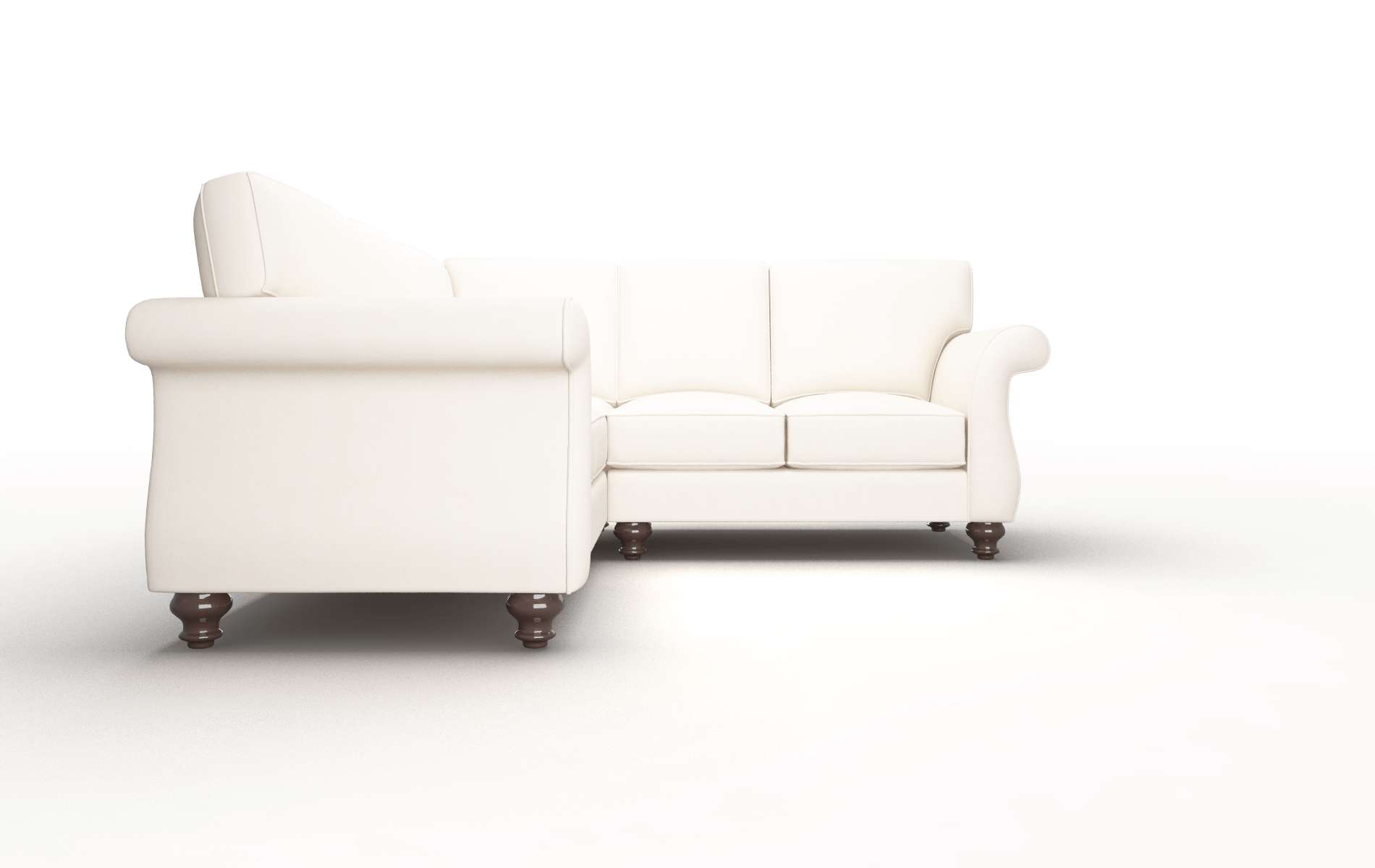 Pisa Blanche Milky Sectional espresso legs 2