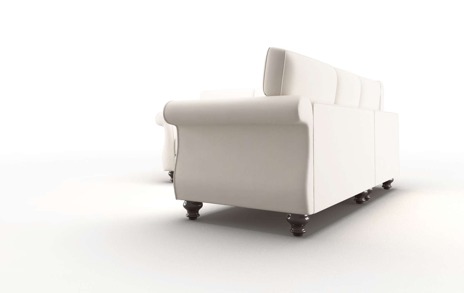 Pisa Blanche Milky Sectional espresso legs 4