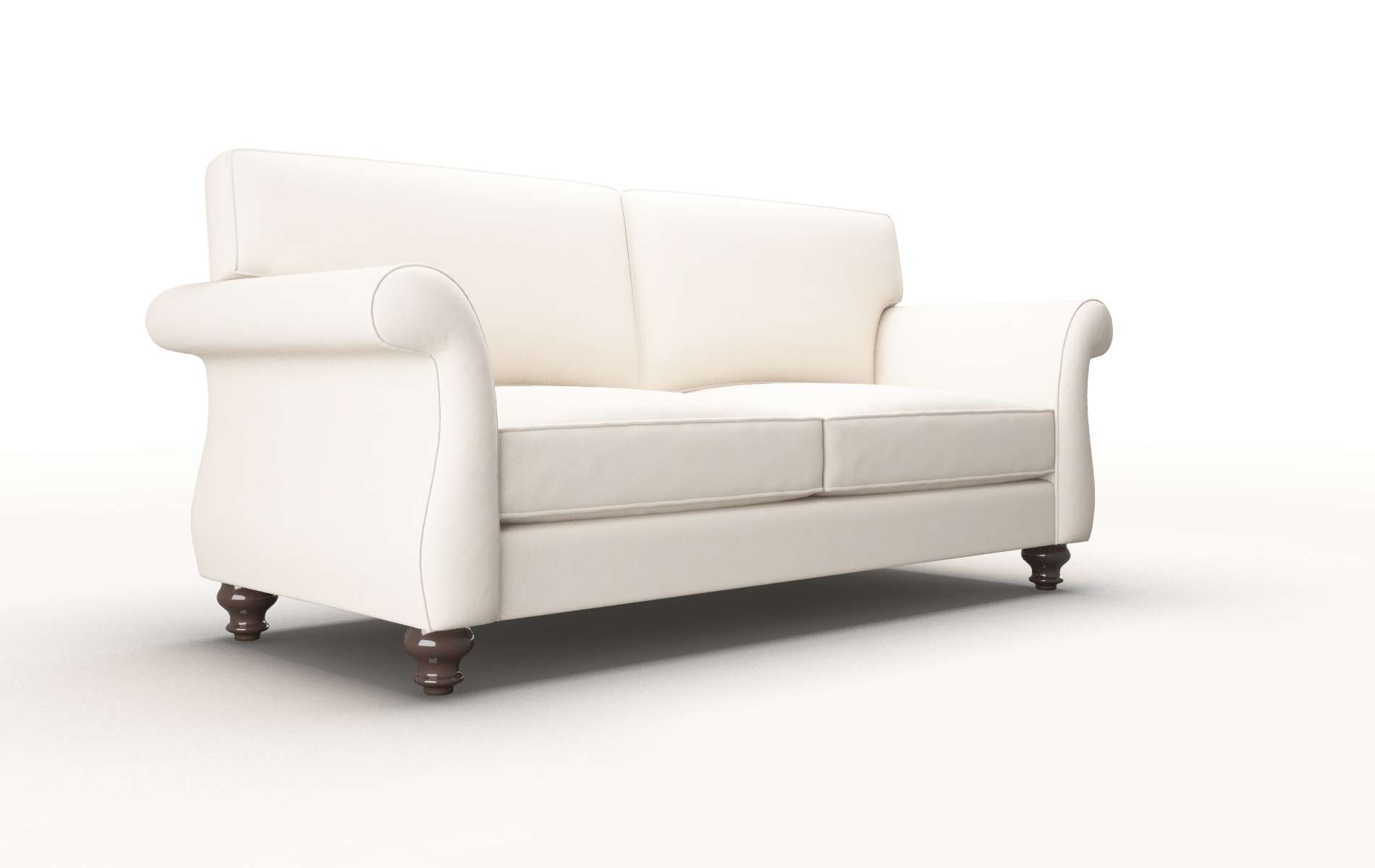 Pisa Blanche Milky Sofa espresso legs 2