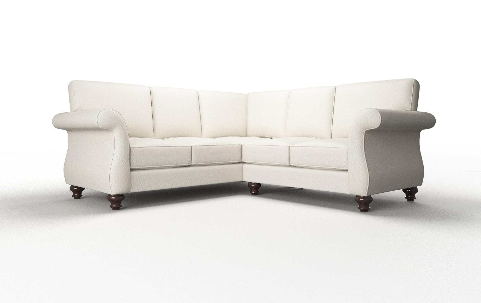 Pisa Bungalow Ivory Sectional espresso legs 1