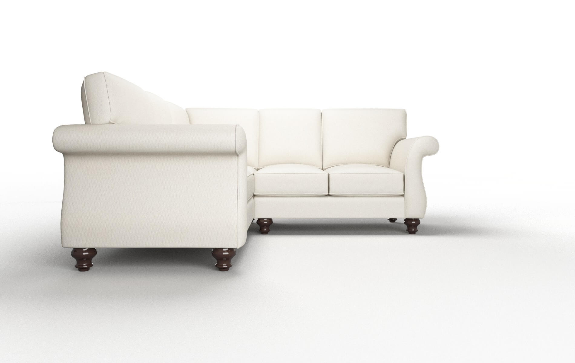 Pisa Bungalow Ivory Sectional espresso legs 2