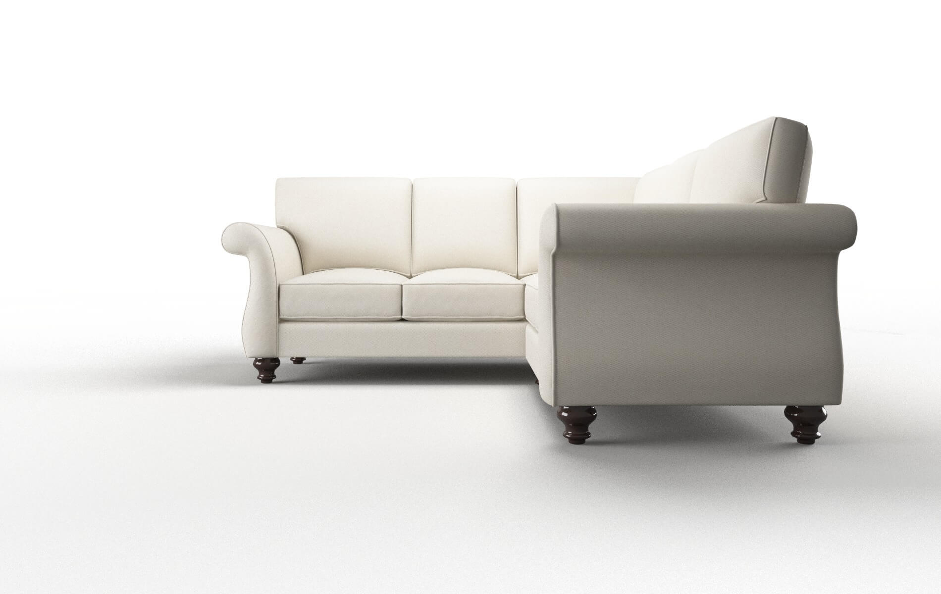 Pisa Bungalow Ivory Sectional espresso legs 5