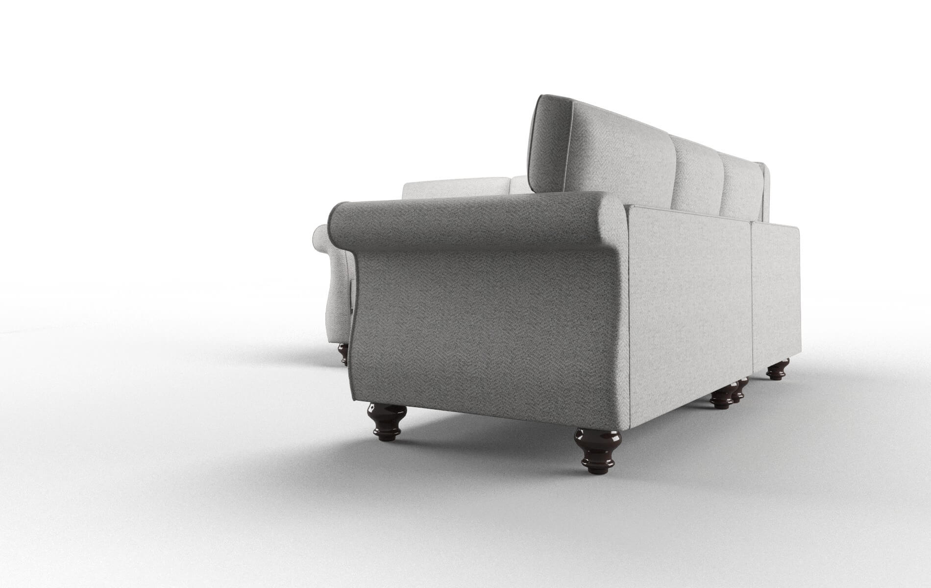 Pisa Catalina Silver Sectional espresso legs 4