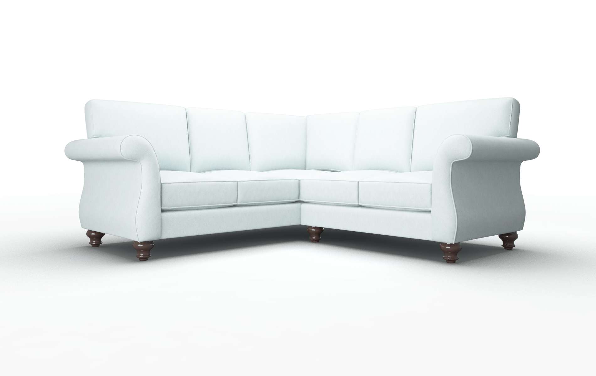 Pisa Clyde Cornflower Sectional espresso legs 1