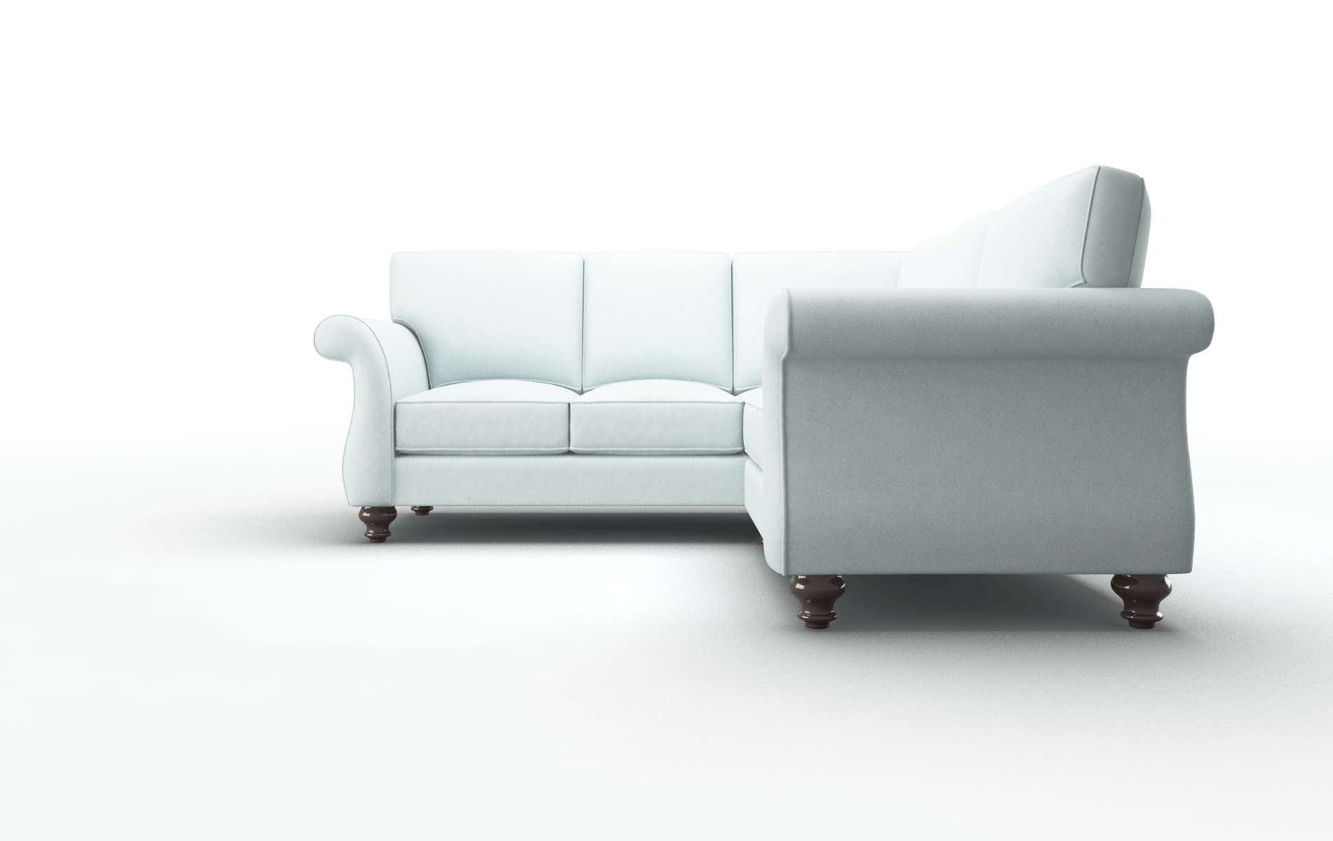 Pisa Clyde Cornflower Sectional espresso legs 5