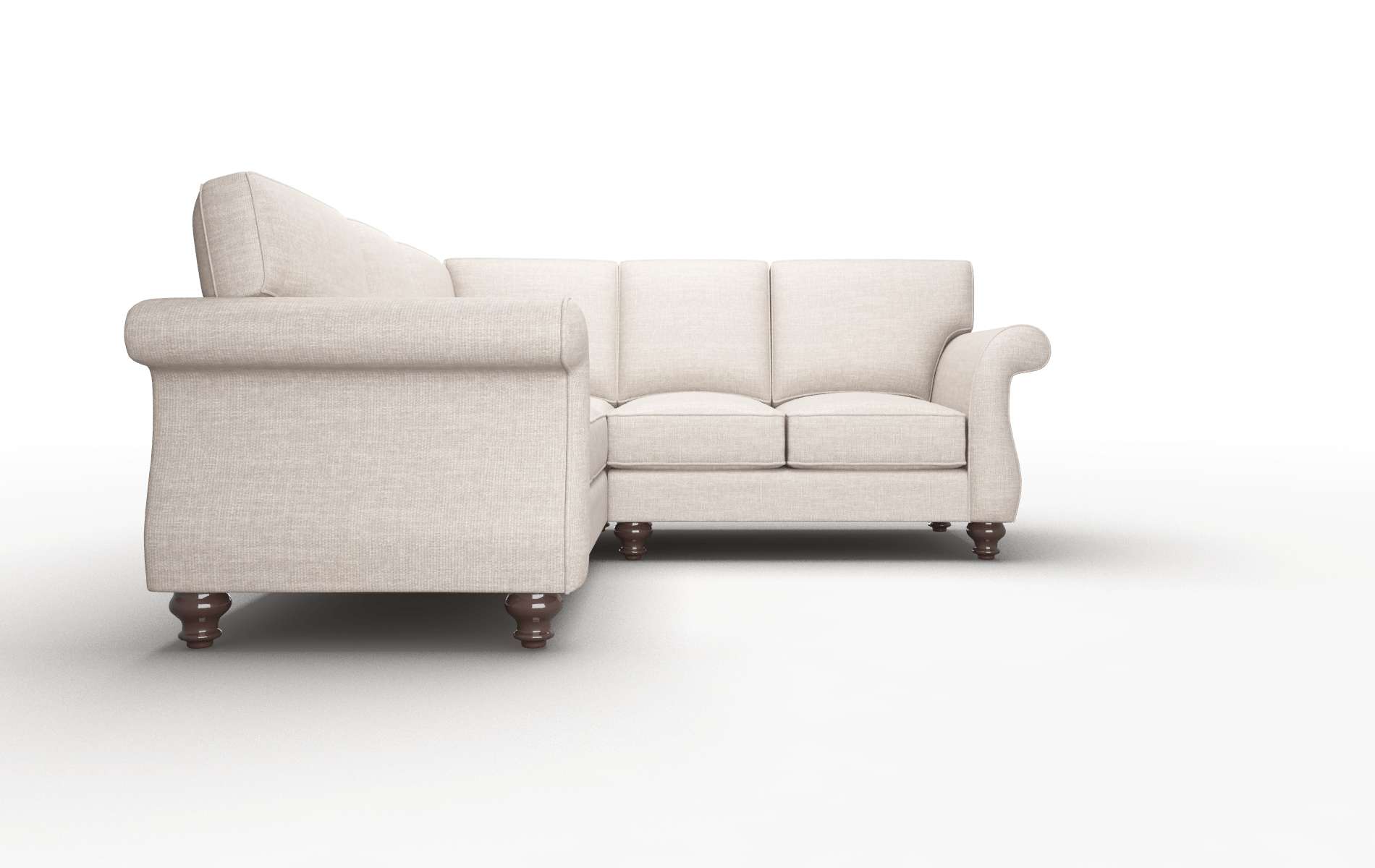 Pisa Clyde Dolphin Sectional espresso legs 2