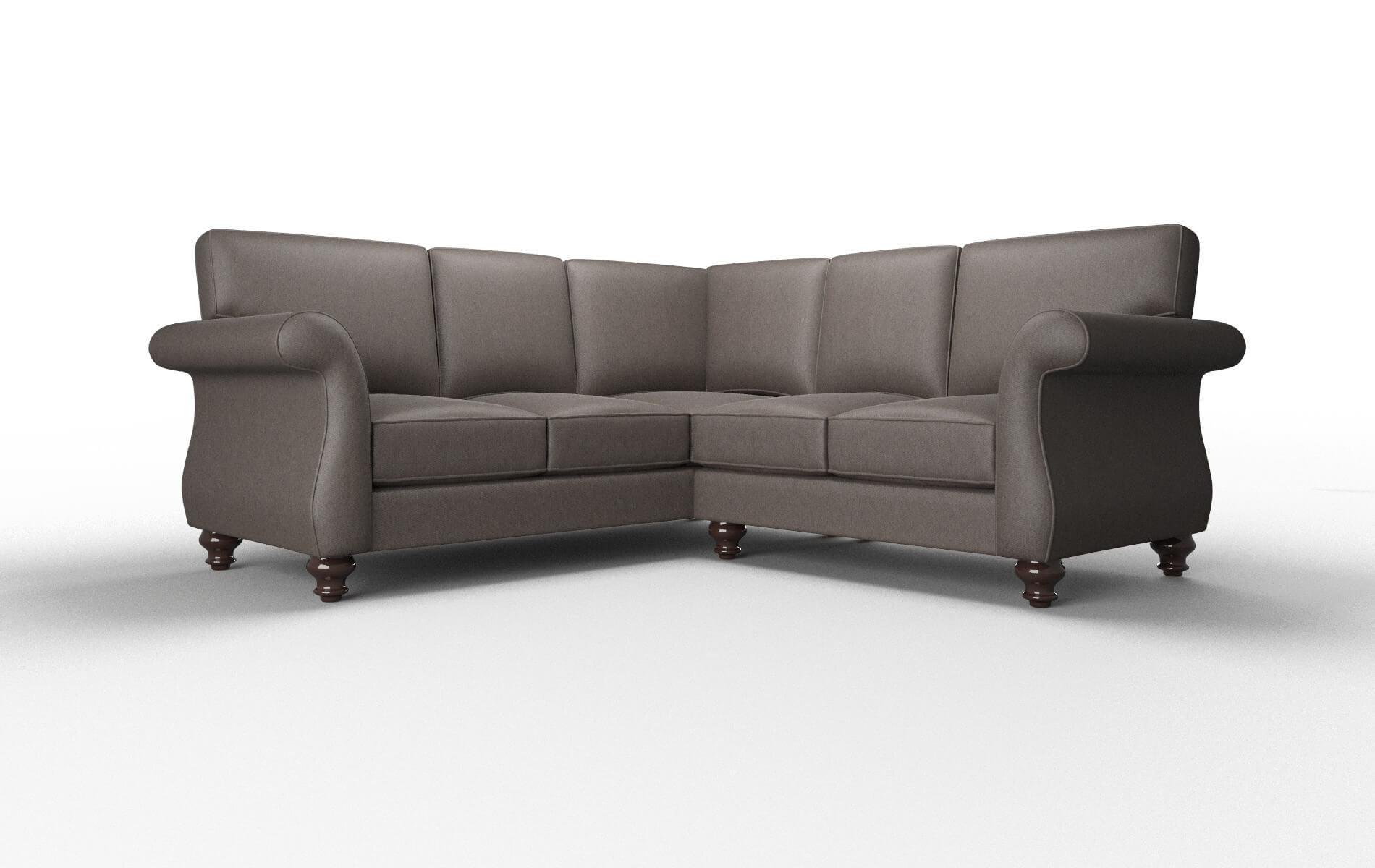 Pisa Cosmo Chocolate Sectional espresso legs 1