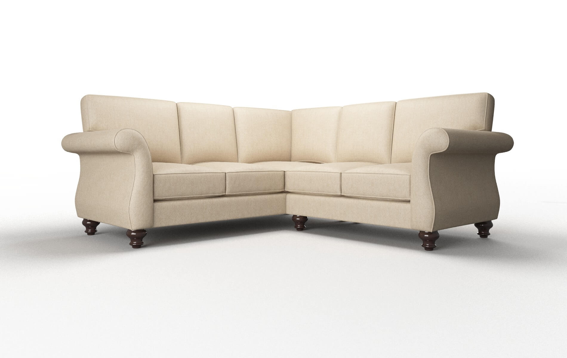 Pisa Cosmo Fawn Sectional espresso legs 1