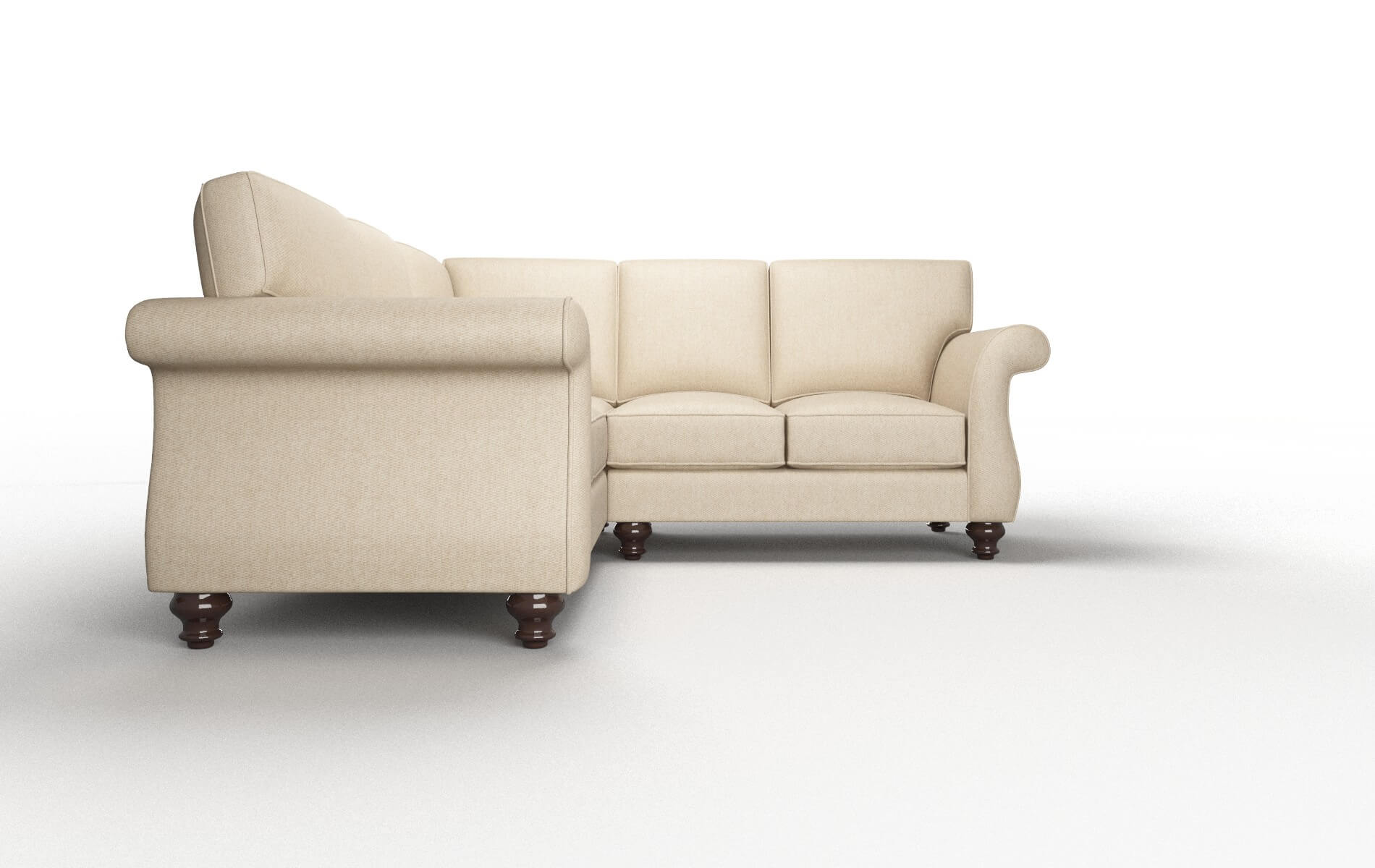 Pisa Cosmo Fawn Sectional espresso legs 2