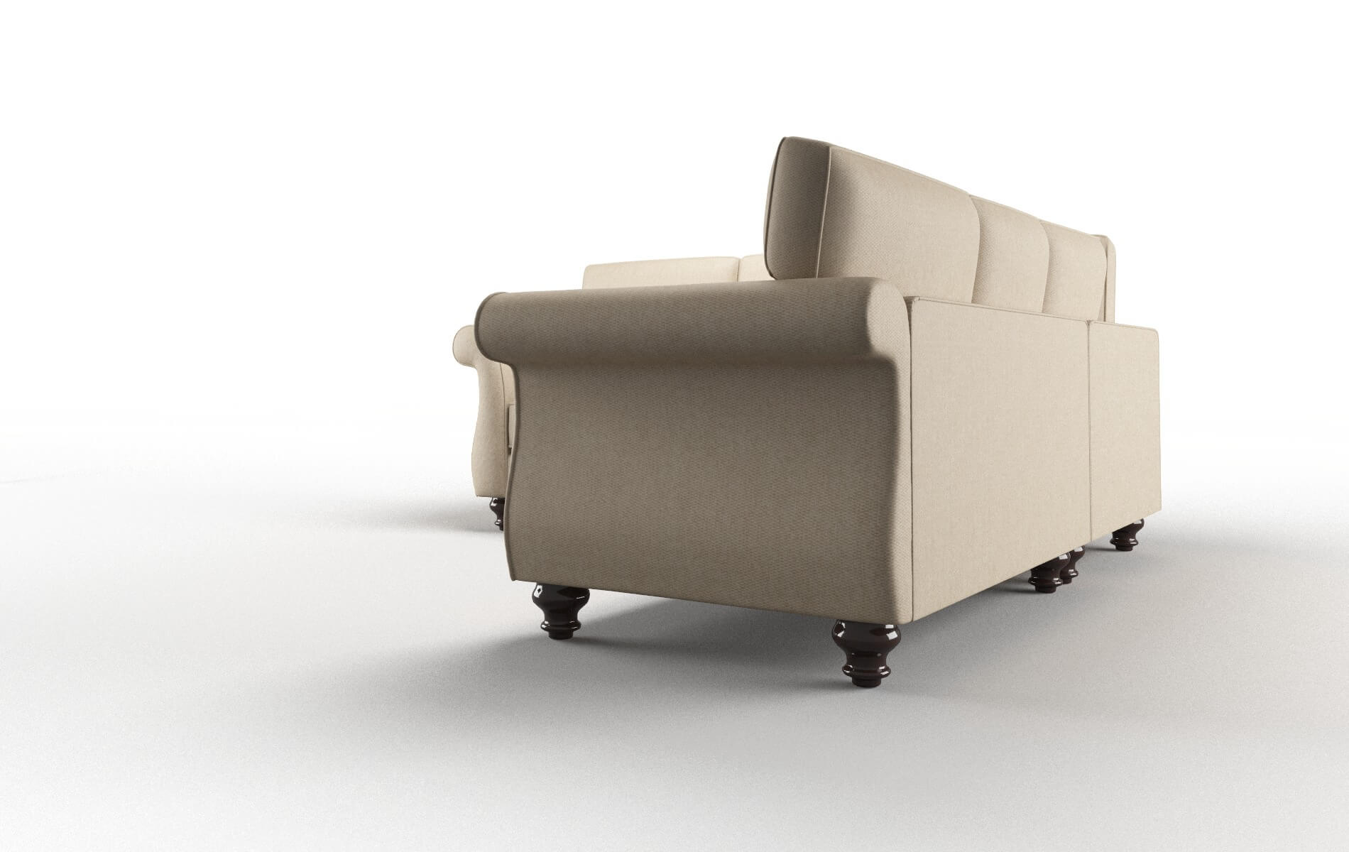 Pisa Cosmo Fawn Sectional espresso legs 4