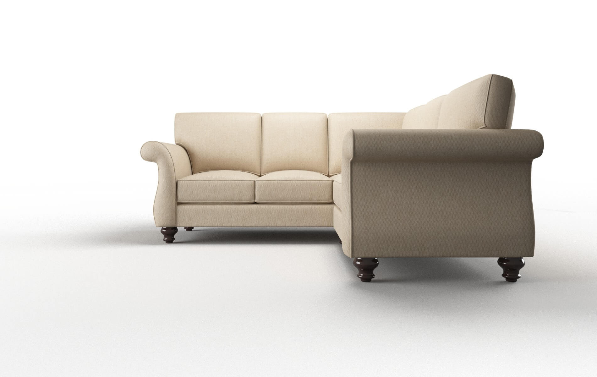 Pisa Cosmo Fawn Sectional espresso legs 5