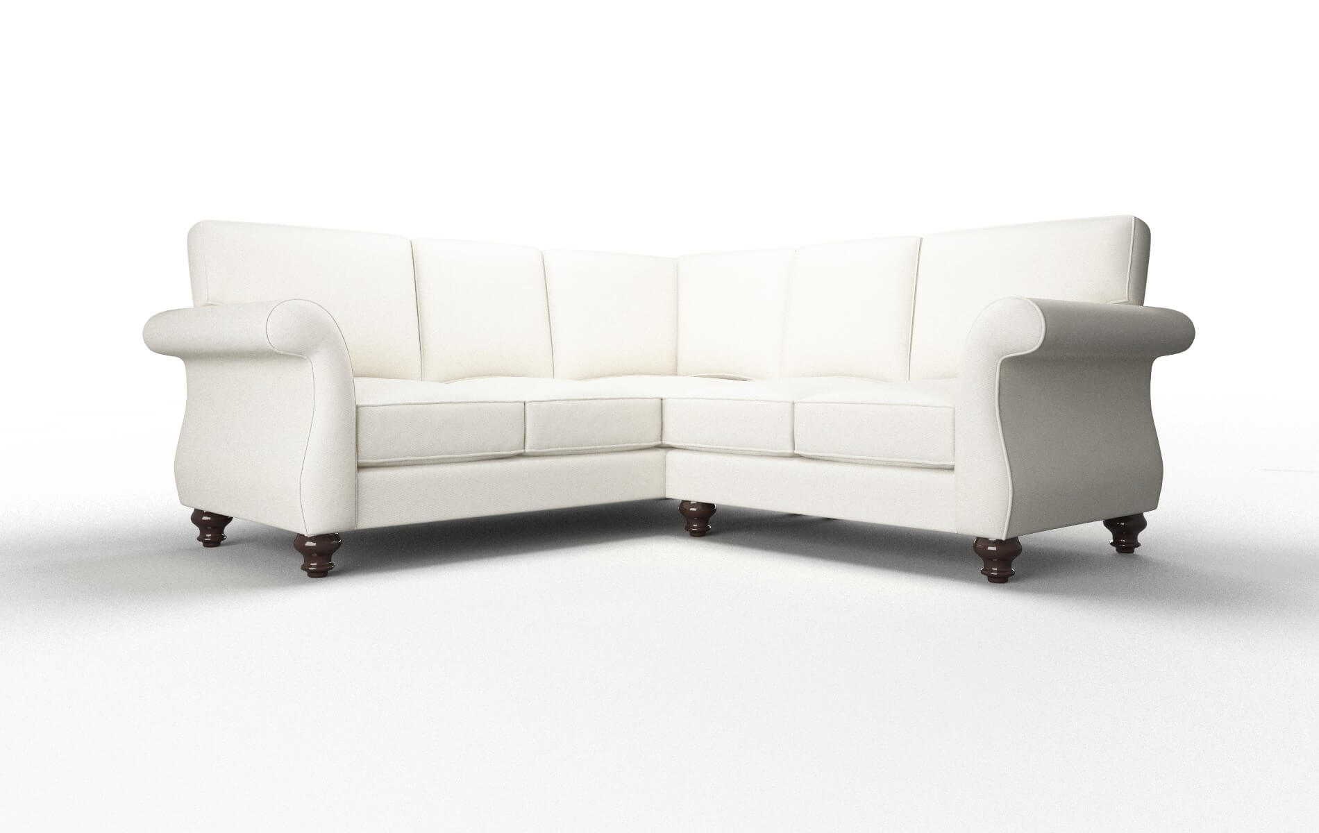 Pisa Cosmo Ivory Sectional espresso legs 1