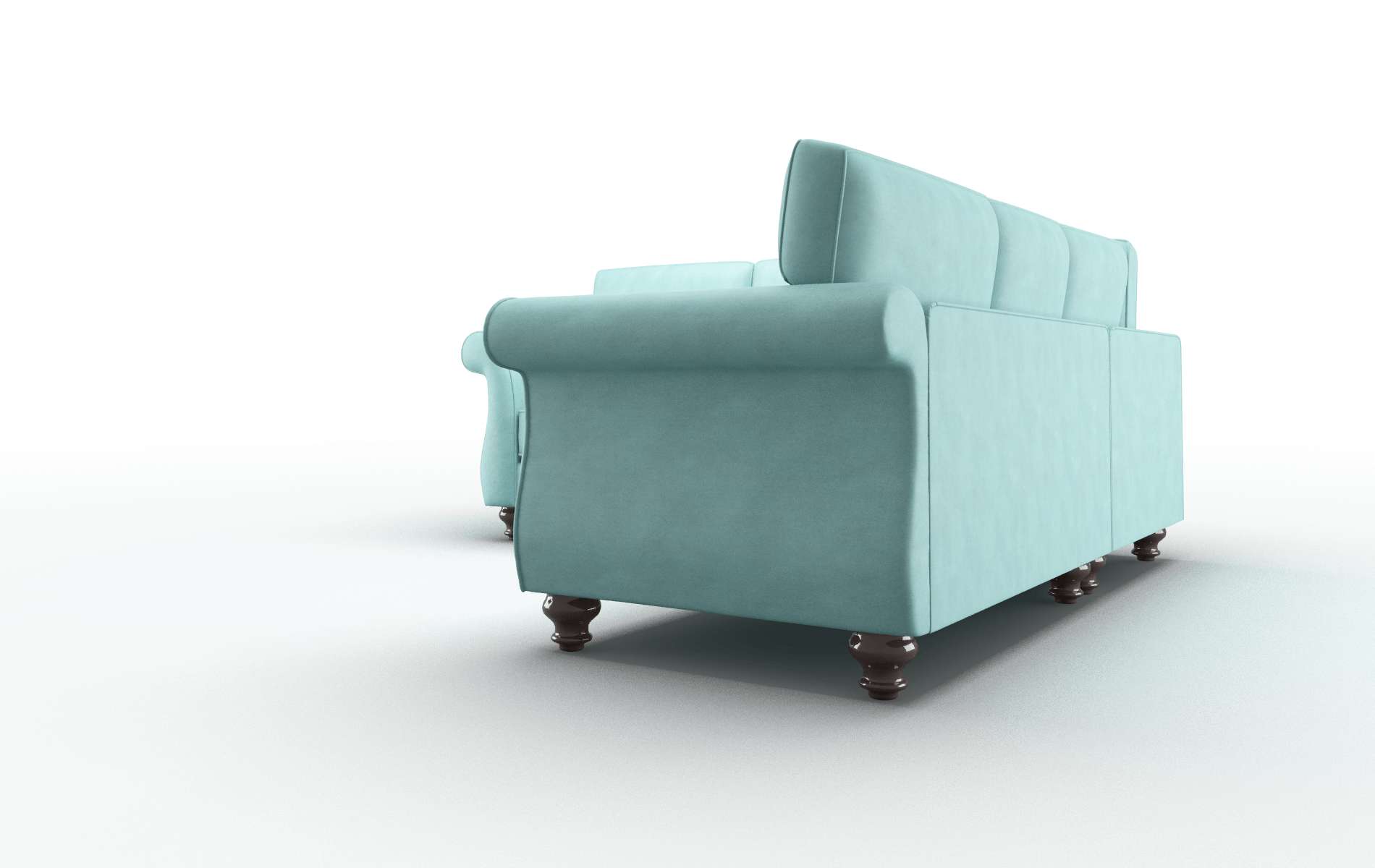 Pisa Curious Turquoise Sectional espresso legs 4