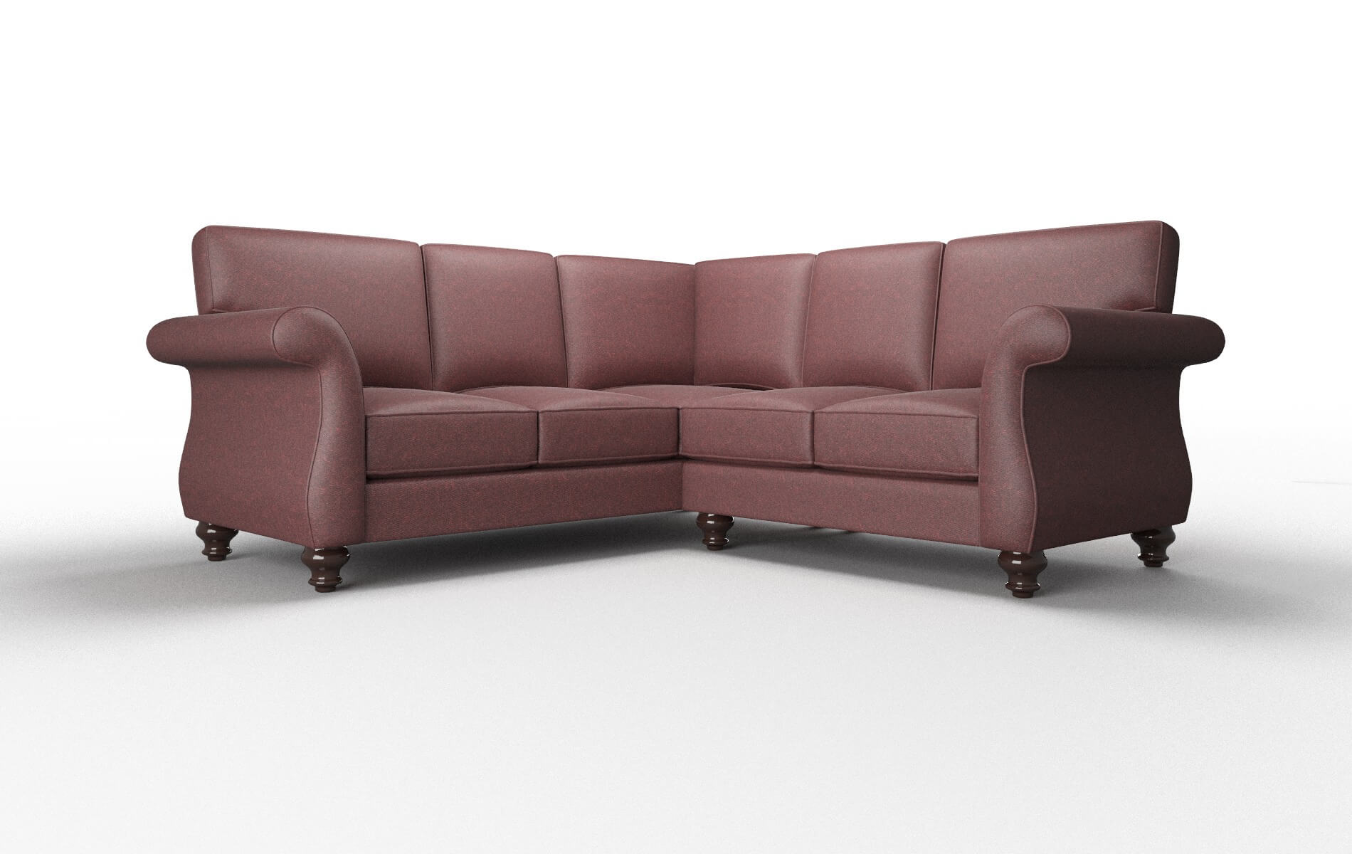 Pisa Derby Berry Sectional espresso legs 1