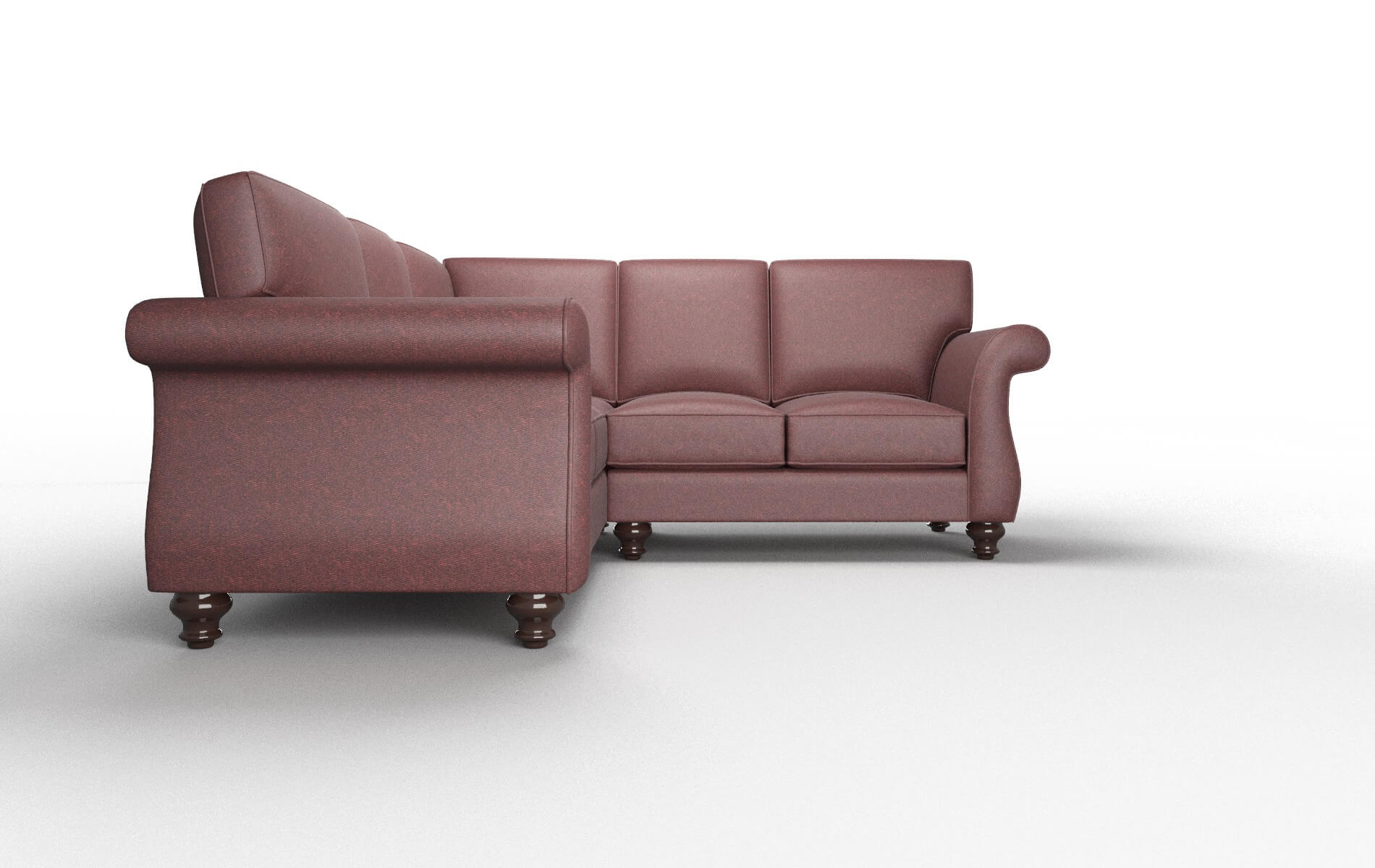 Pisa Derby Berry Sectional espresso legs 2