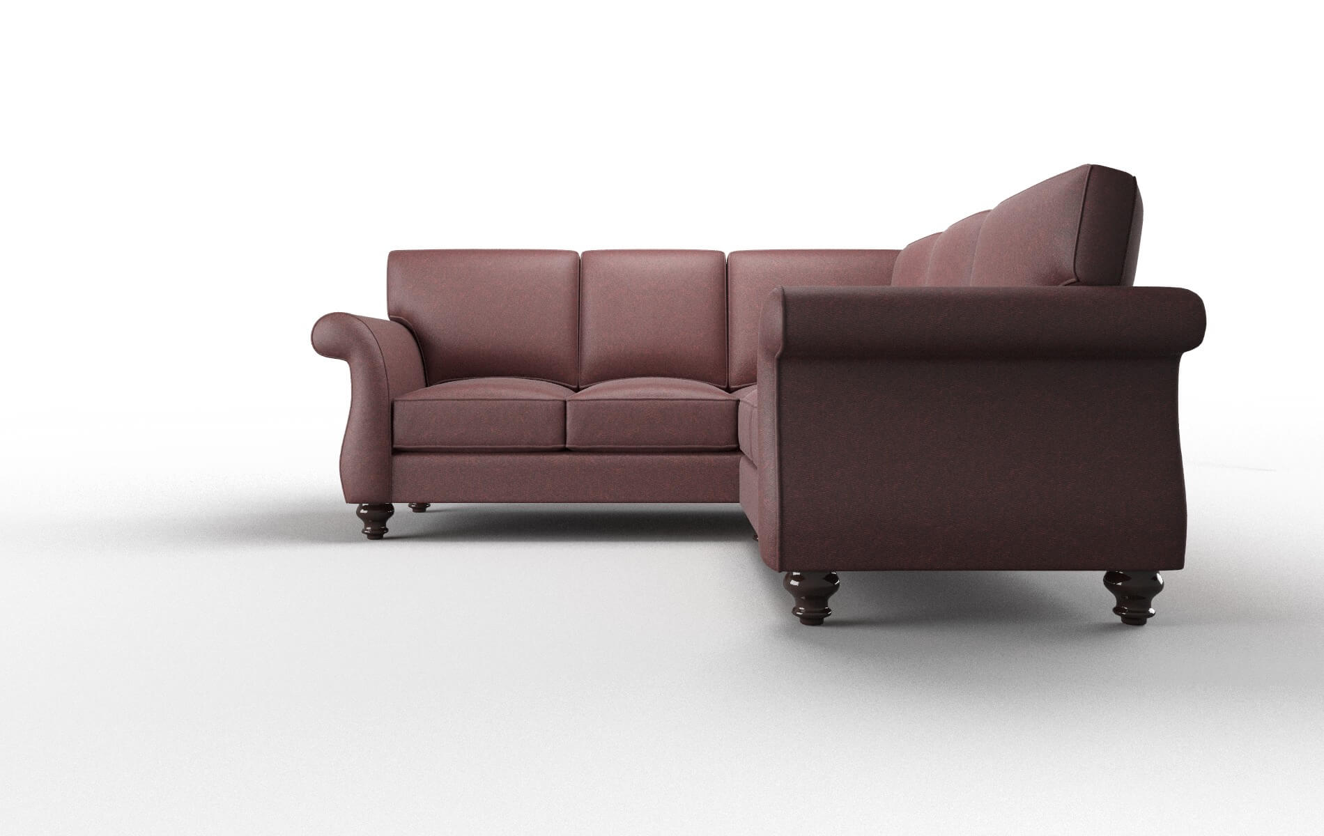 Pisa Derby Berry Sectional espresso legs 5