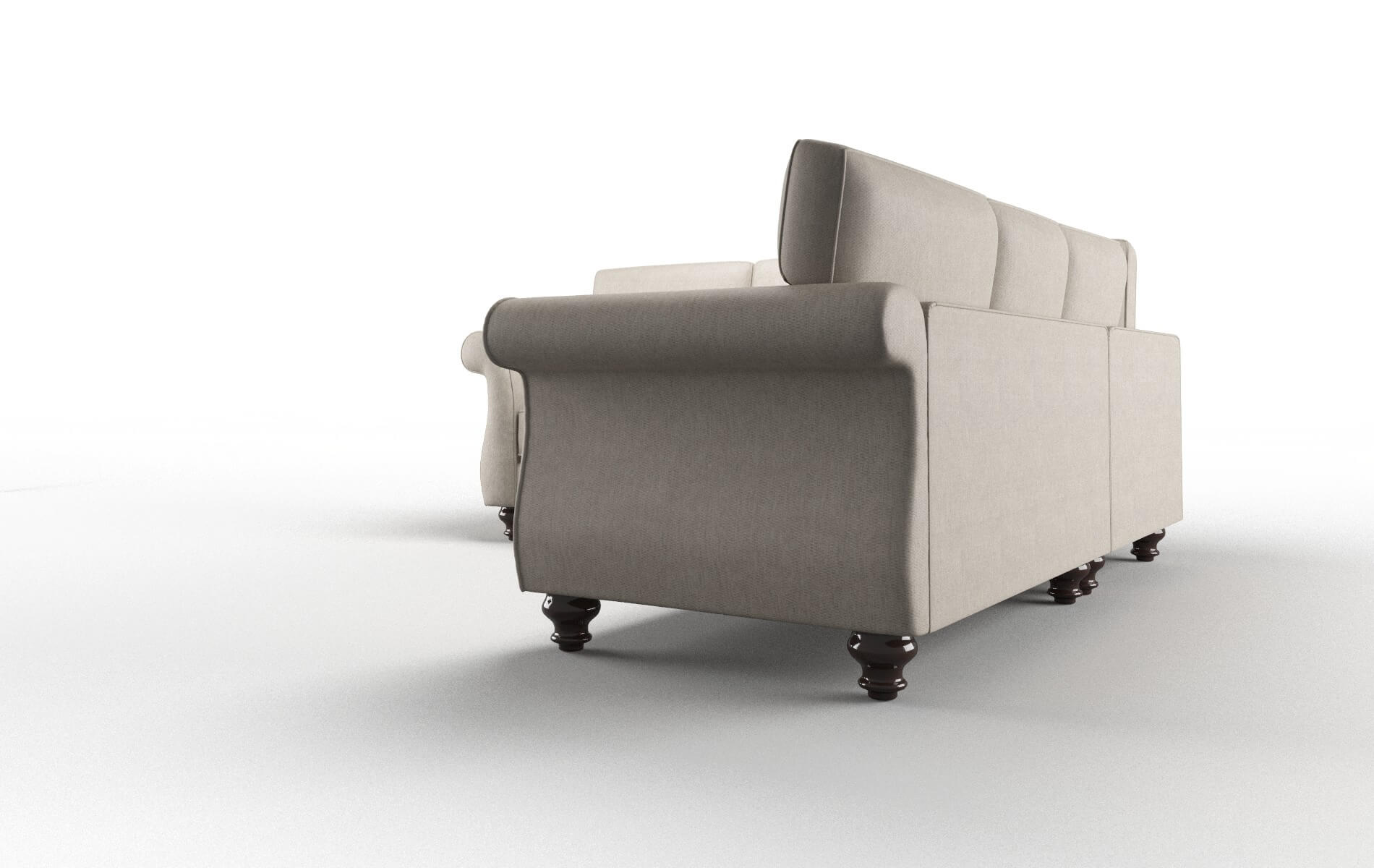 Pisa Derby Linen Sectional espresso legs 4