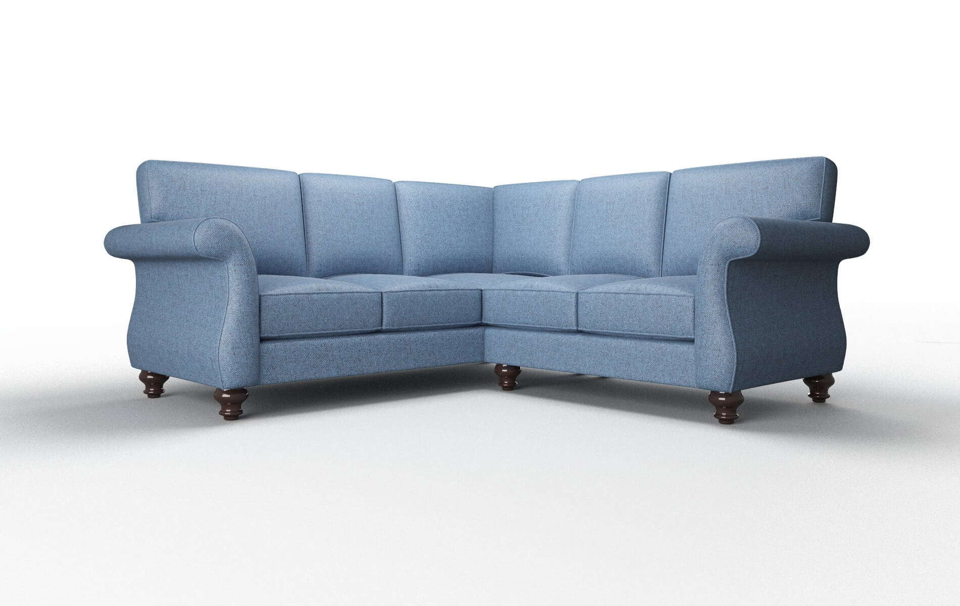 Pisa Derby Navy Sectional espresso legs 1