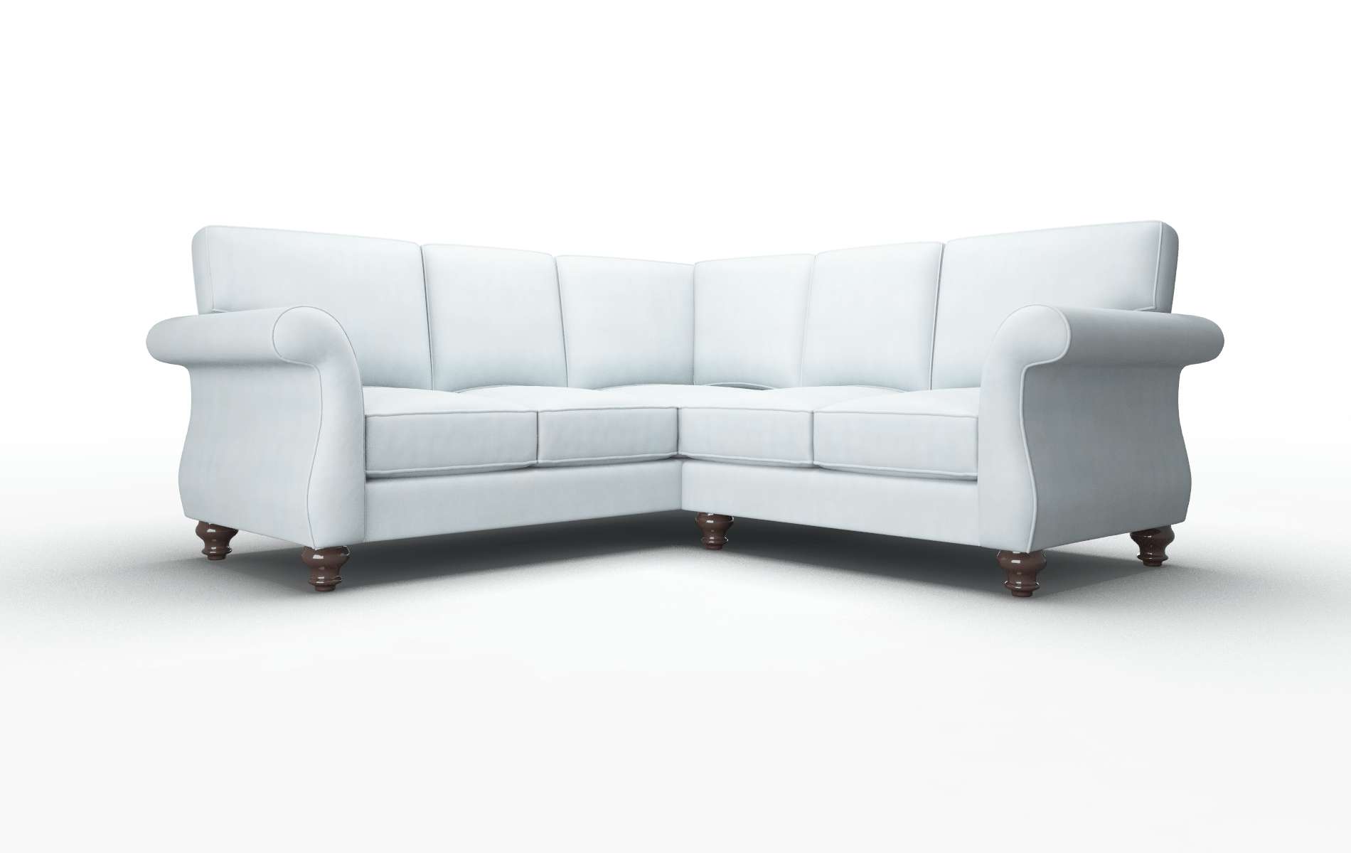 Pisa Hathaway Aqua Sectional espresso legs 1
