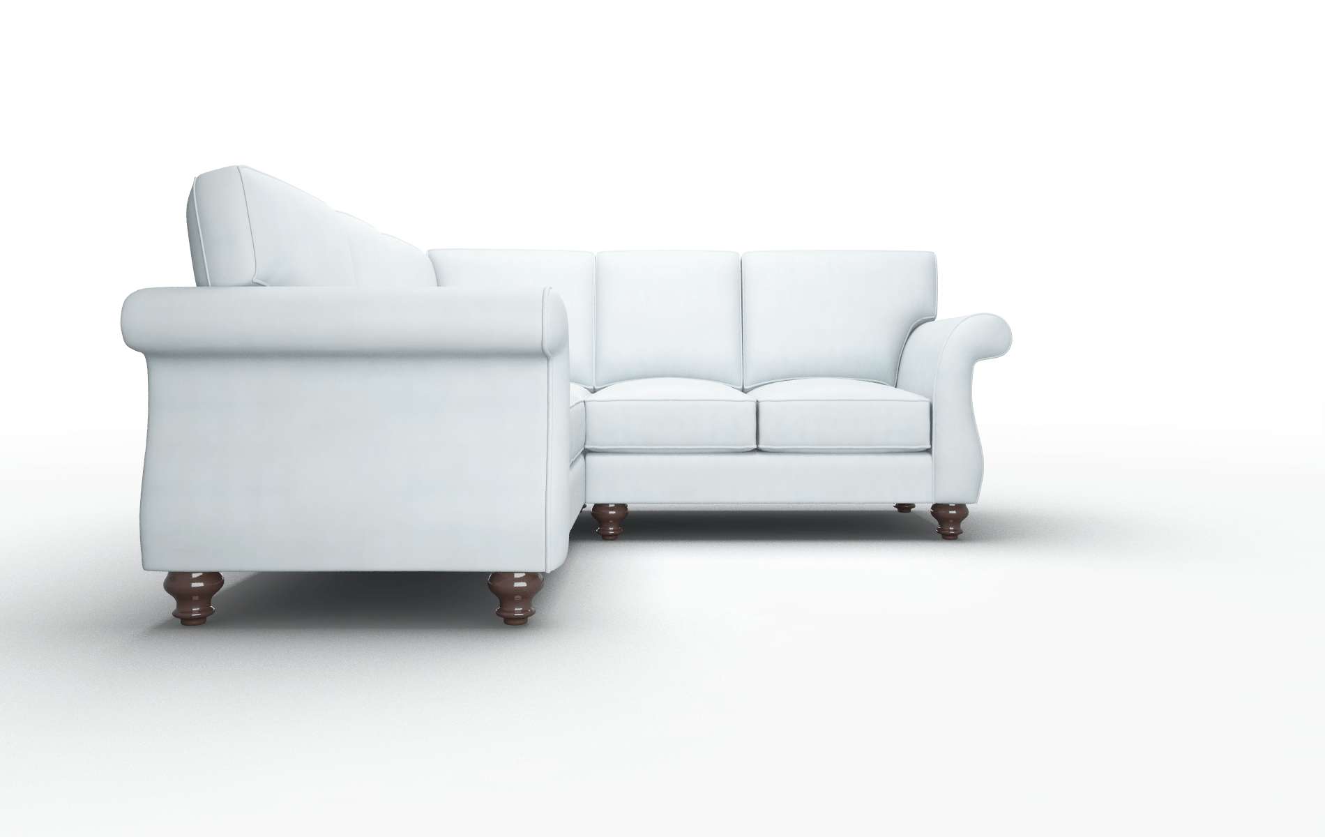 Pisa Hathaway Aqua Sectional espresso legs 2