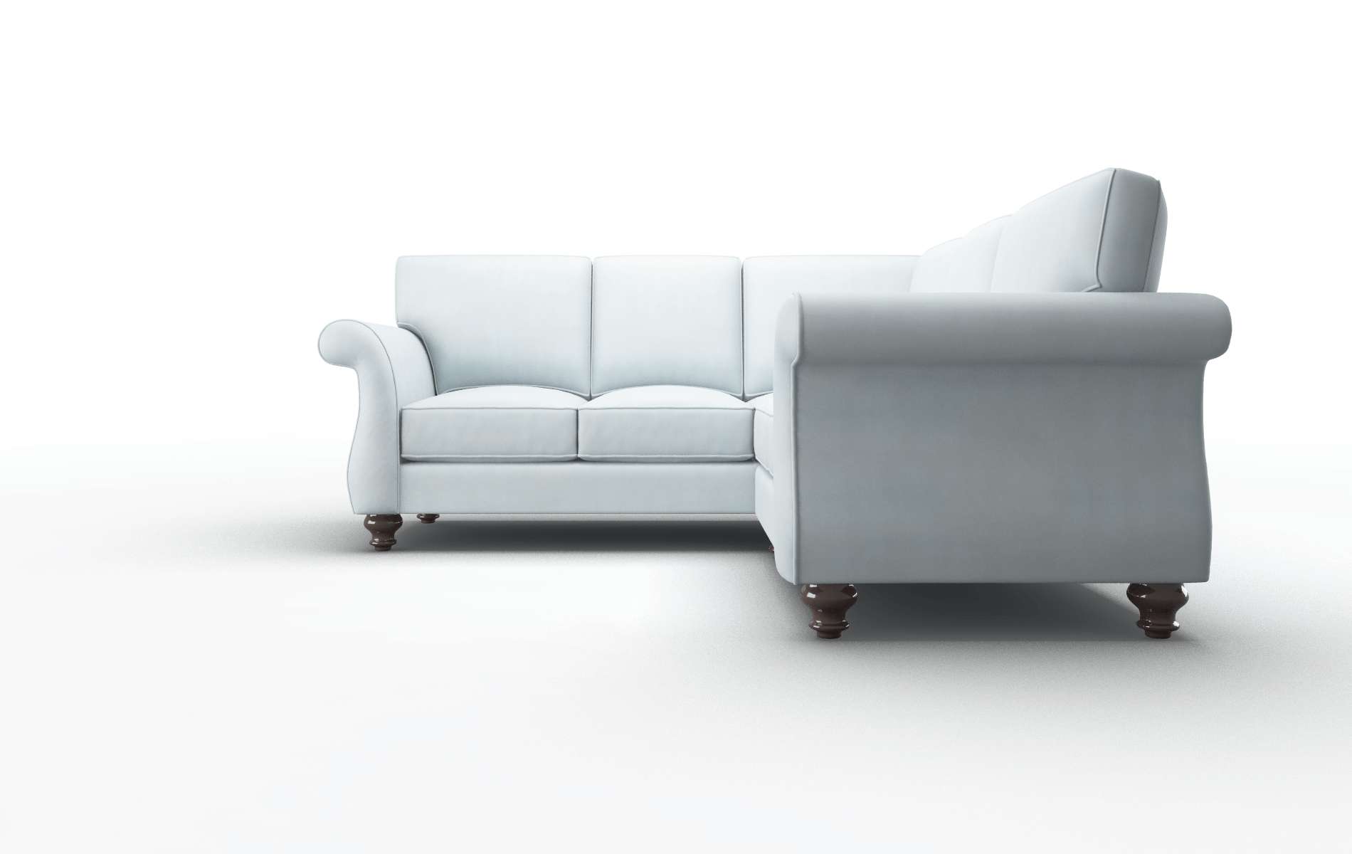 Pisa Hathaway Aqua Sectional espresso legs 5