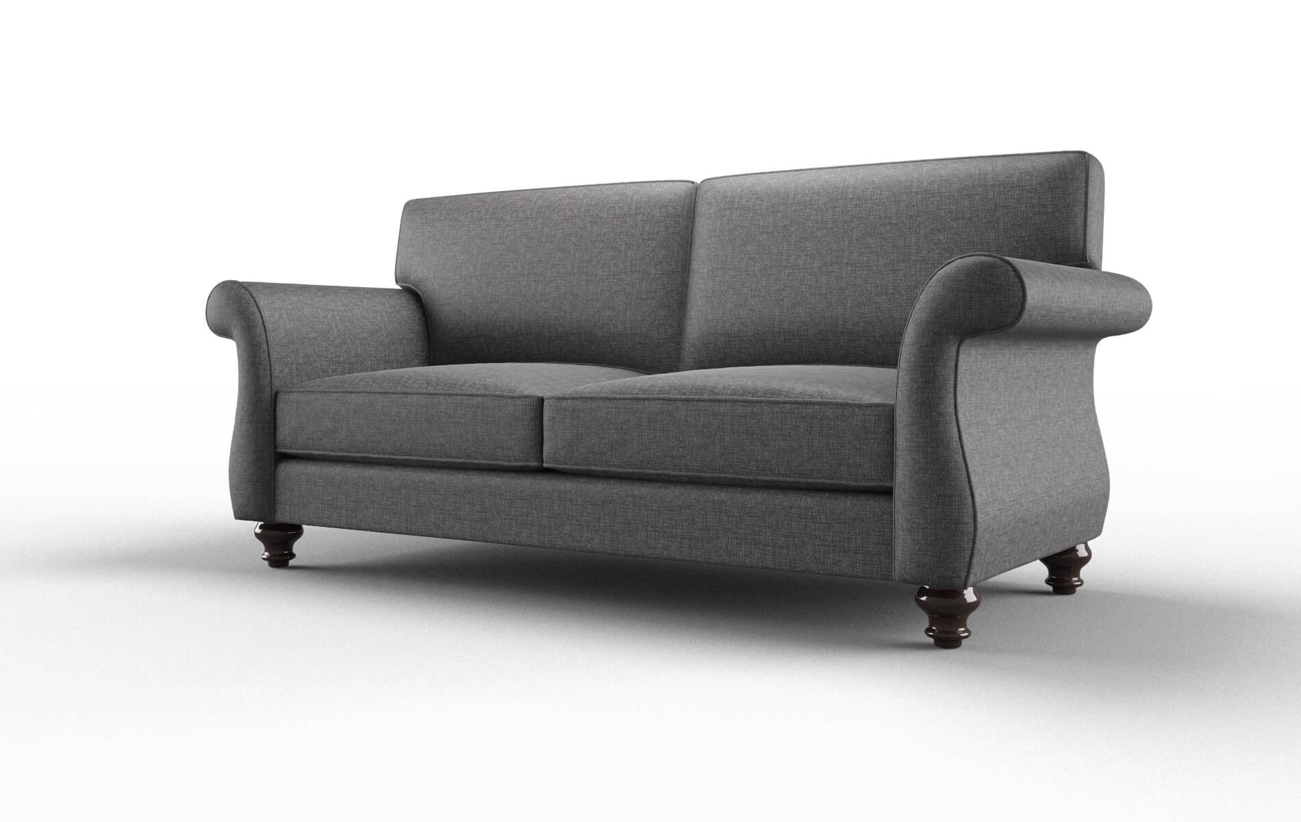 Pisa Insight Charcoal Sofa espresso legs 4