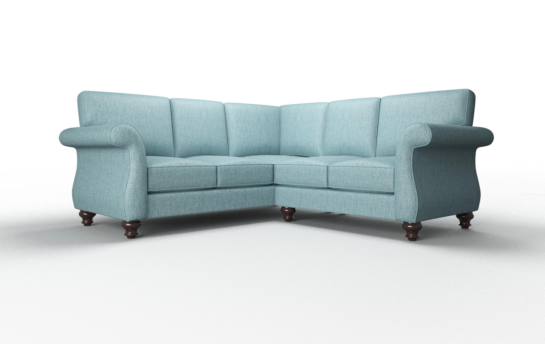 Pisa Insight Peacock Sectional espresso legs 1