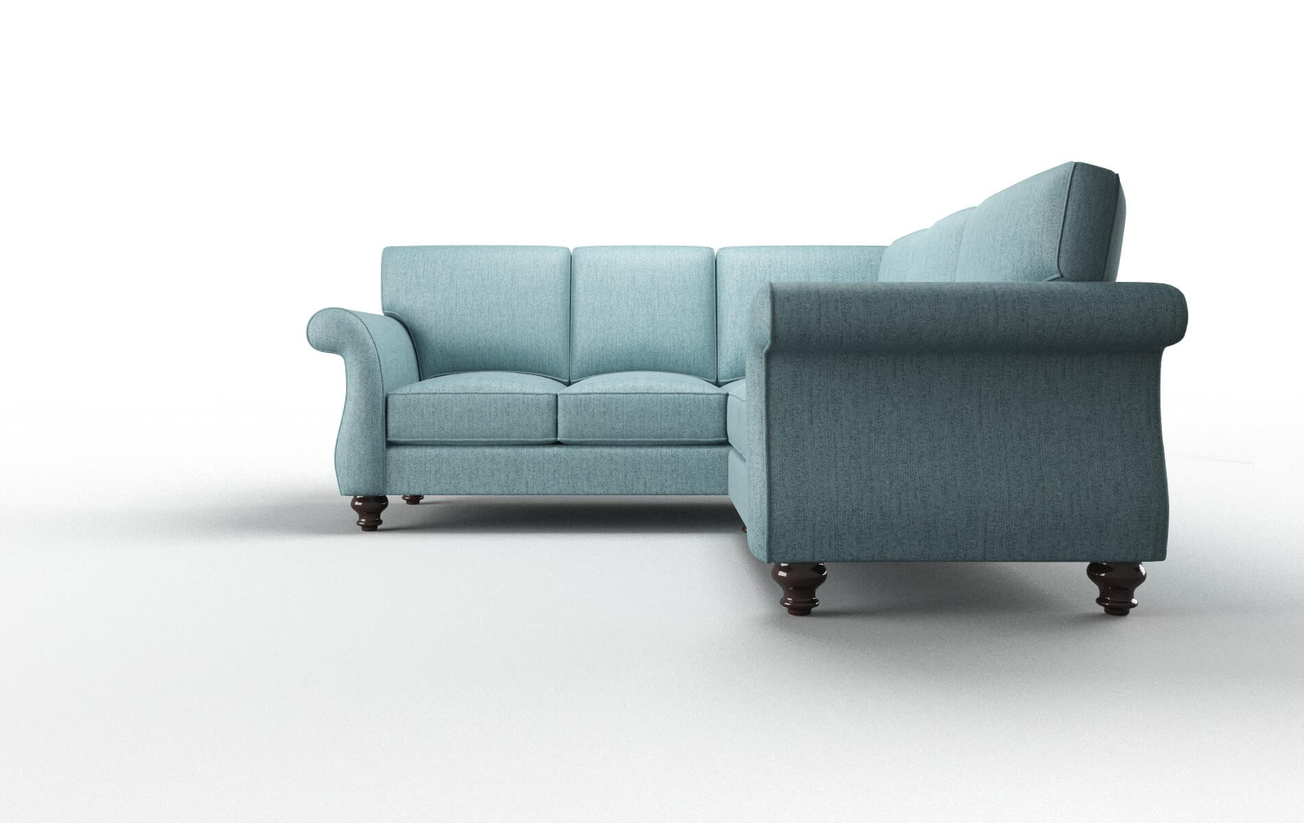 Pisa Insight Peacock Sectional espresso legs 5