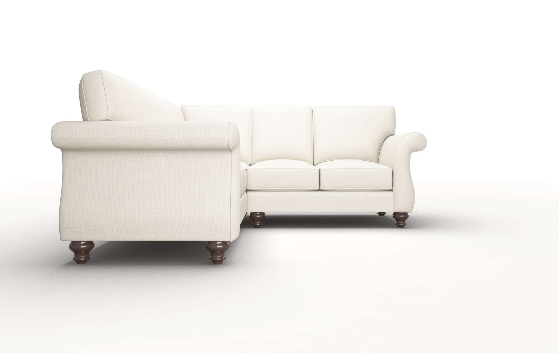 Pisa Keylargo Almond Sectional espresso legs 2